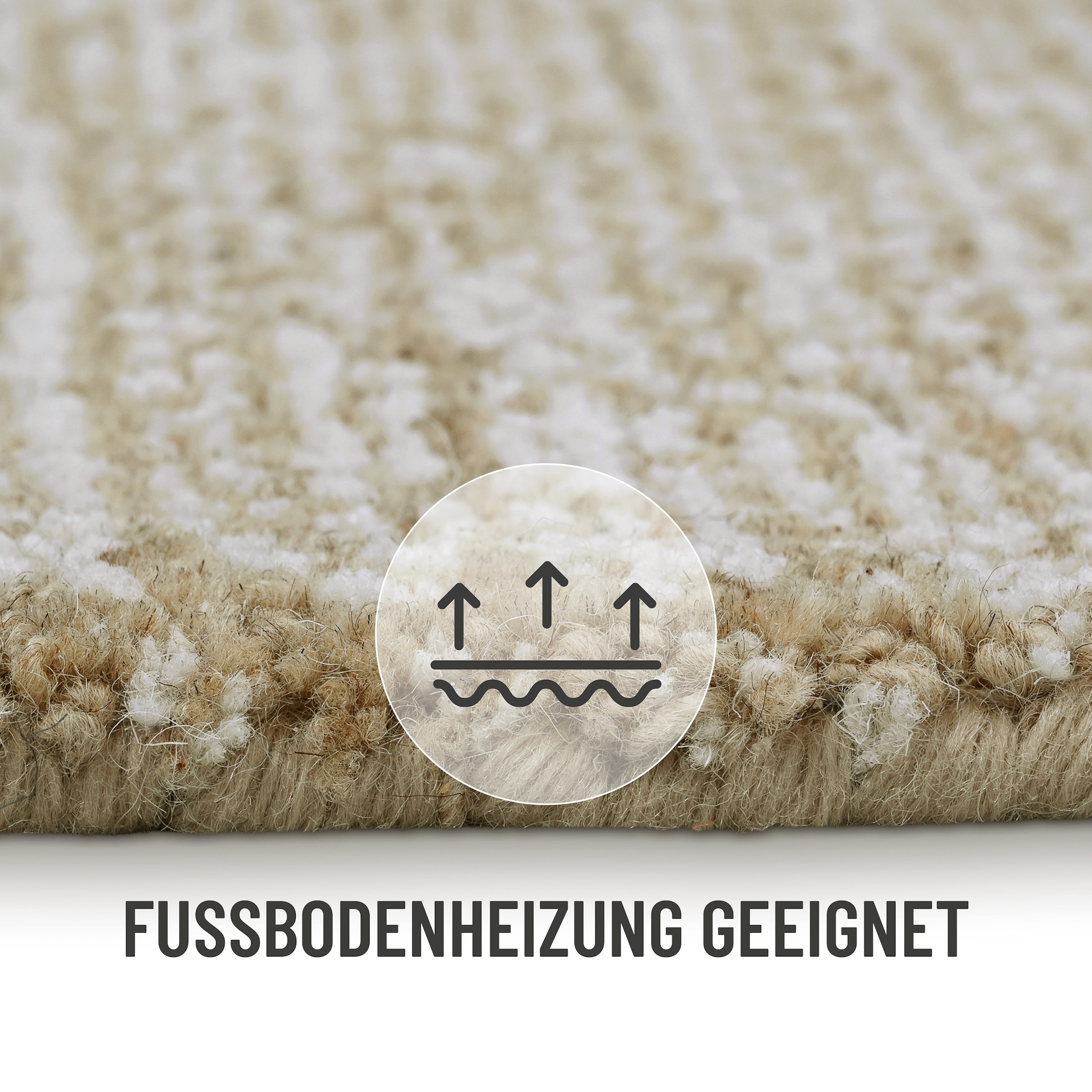 Wecon home Wollteppich »Hamptons THIRTEEN«, rechteckig, 10 mm Höhe, Läufer, Schurwolle, Kurzflor, Wohnzimmer, Schlafzimmer, elegant, Welle