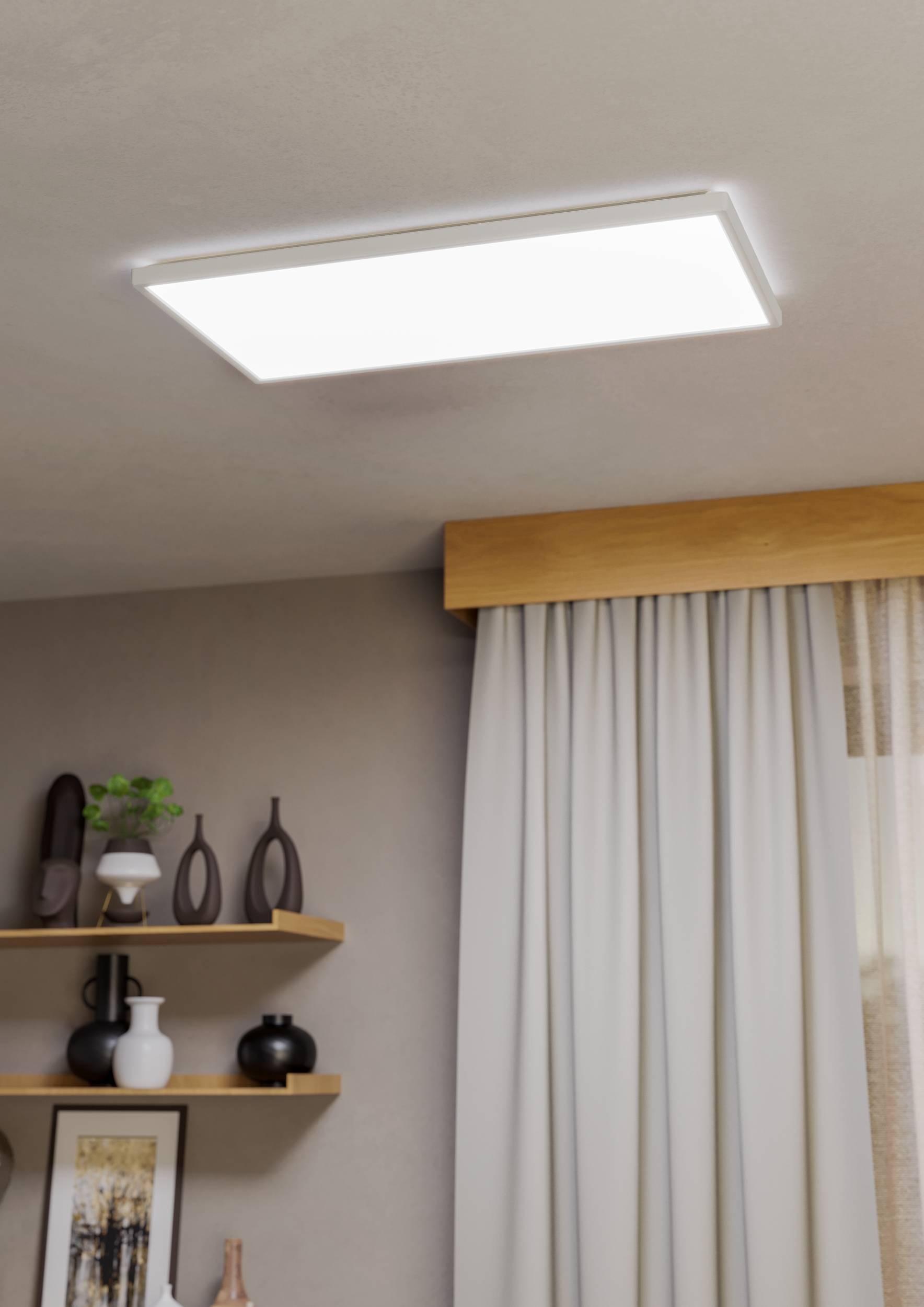 EGLO Deckenleuchte »Rovito-Z Deckenlampe, IP44, Badezimmerlampe aus Kunststoff, Lampe« LED-Modul 1 Stk. Kaltweiß | Neutralweiß | Warmweiß Wand-/Deckenleuchte - L57 x B30 x H3 cm - weiß - 17,2W inkl.