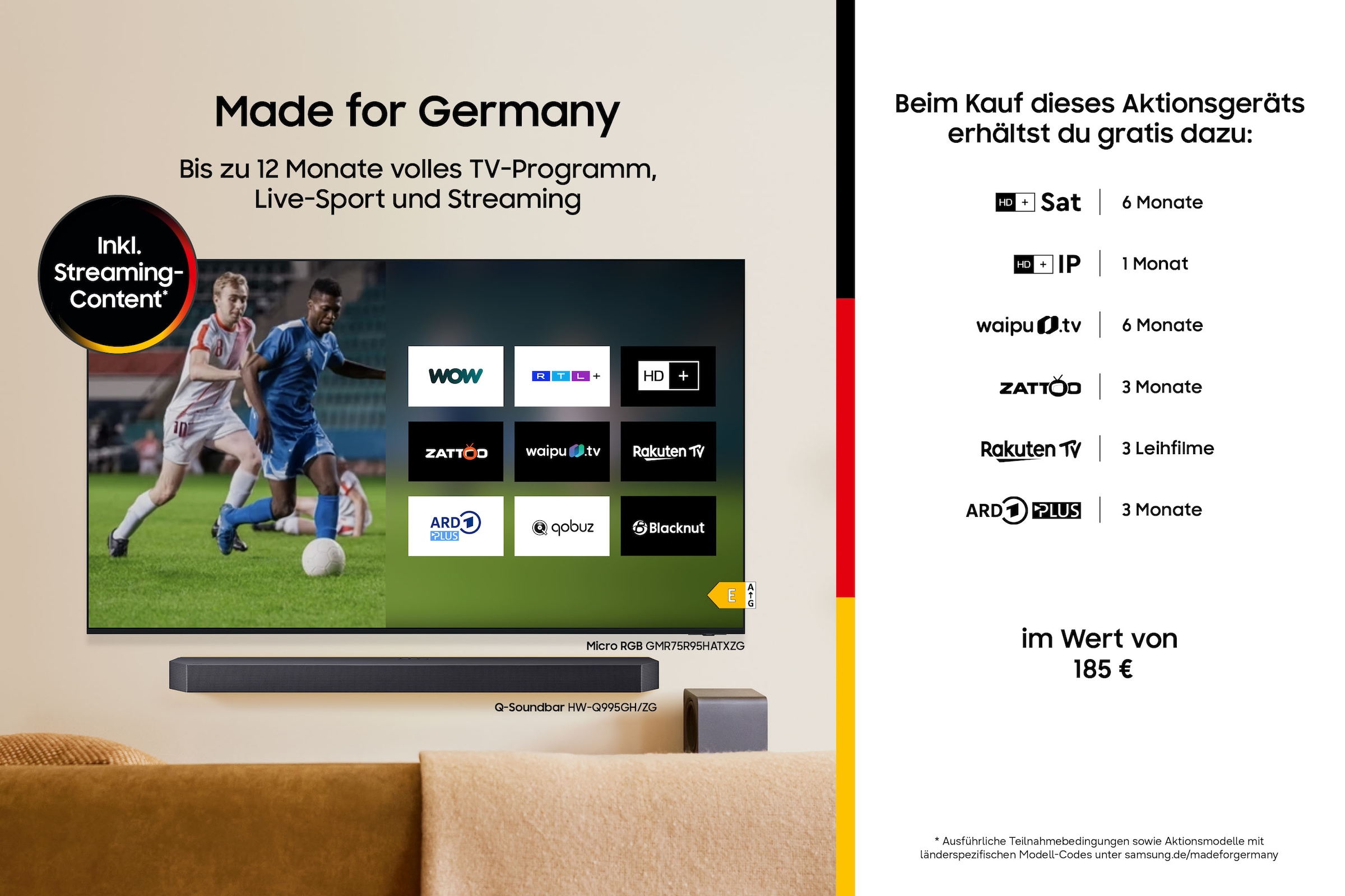 Samsung LED-Fernseher »GU55U7099HU« 138 cm/55 ″ Smart-TV PurColor, HDR 10+, OTS Lite für 3D-Sound, Gaming Hub, AI Companion
