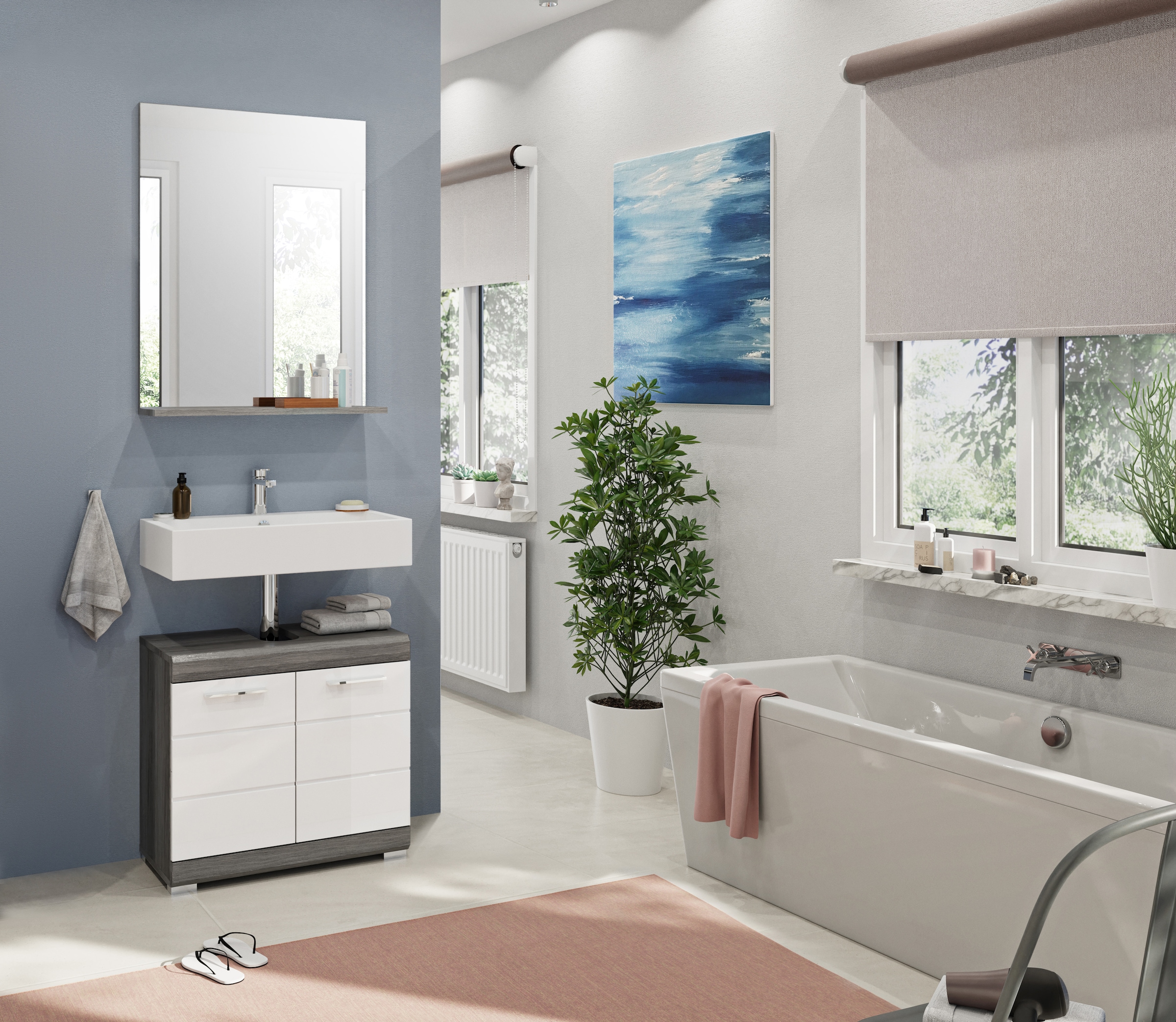 INOSIGN Badmöbel-Set »Siena, 2 teilig, bestehend aus: Waschbeckenunterschra günstig online kaufen