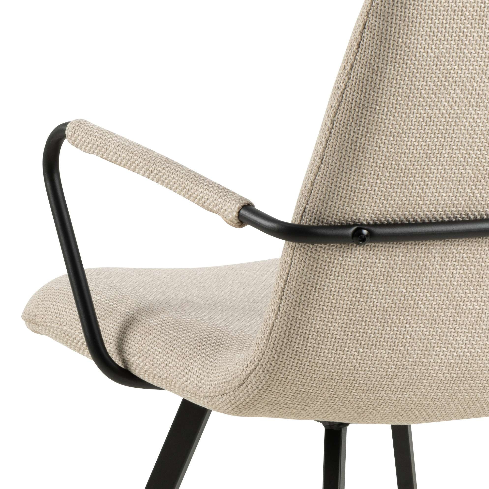 ACTONA GROUP Esszimmerstuhl »Selina Armlehnstuhl«, Luxus-Microfaser, gepolstert, Beine Stahl schwarz, 2er-Set