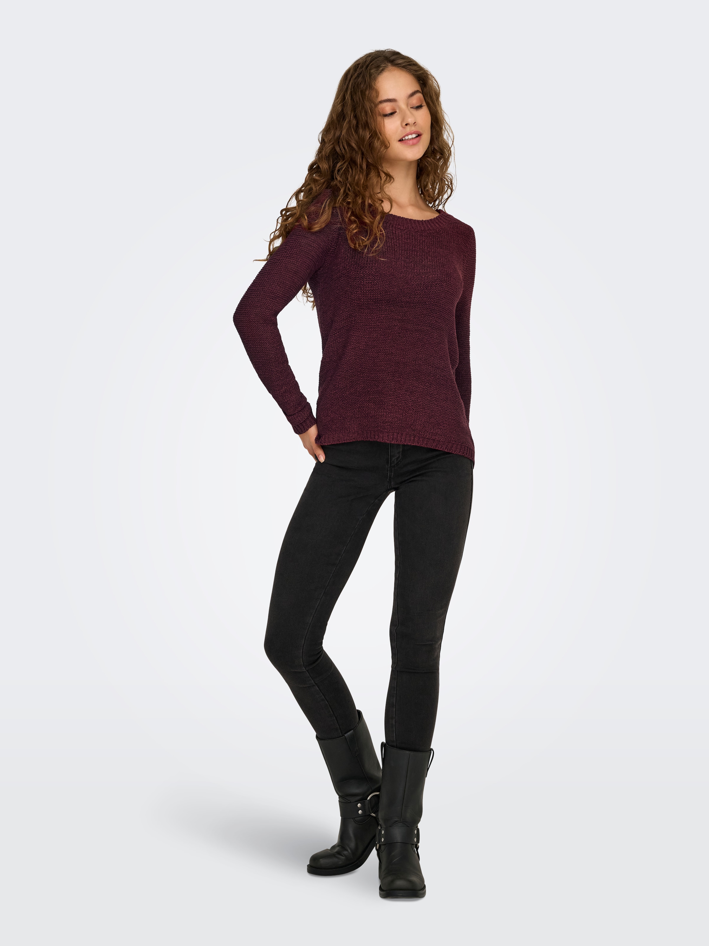 ONLY Strickpullover »ONLGEENA XO L/S PULLOVER KNT NOOS«, mit Rundhalsausschnitt