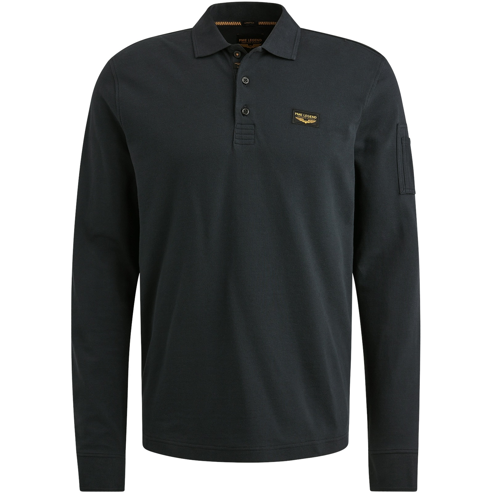 PME LEGEND Langarm-Poloshirt mit Logo Stickerei