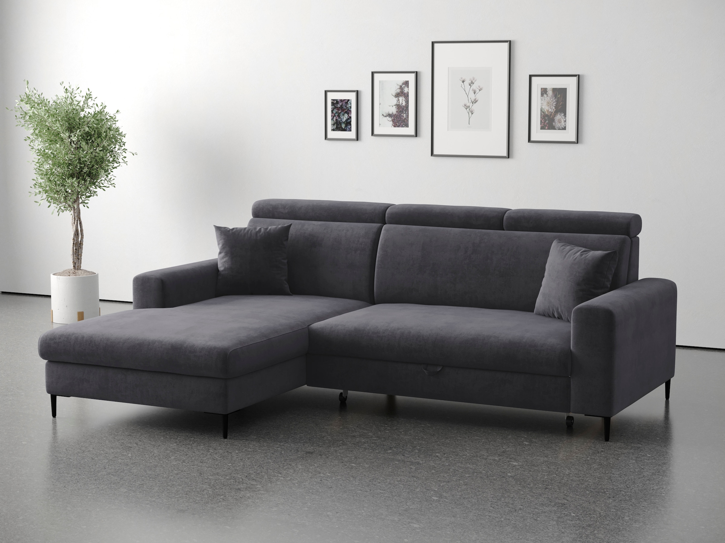 Trends by HG Ecksofa »Nizza« Schlaffunktion + Bettkasten