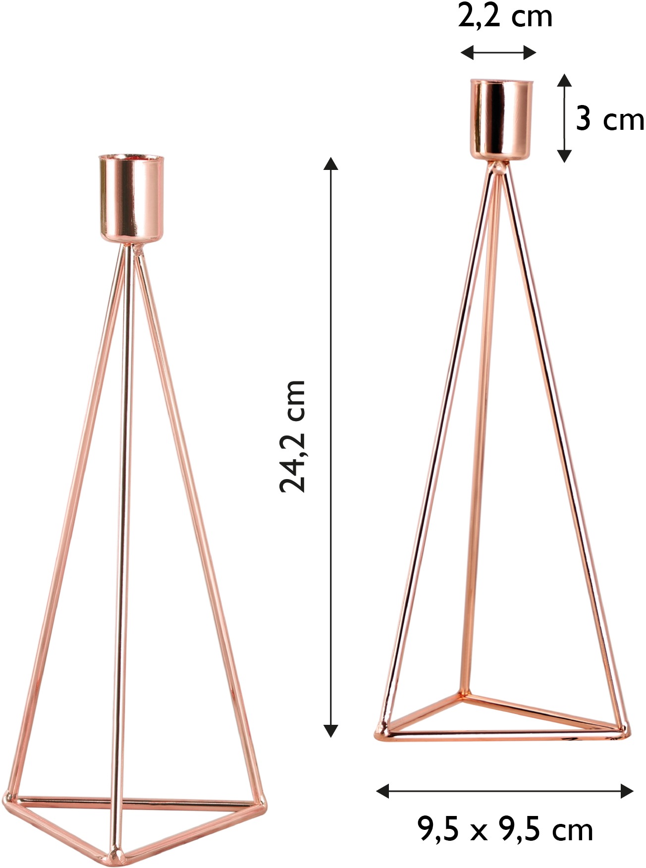 ECHTWERK Tischkerzenhalter »Modern Big, Weihnachtsdeko«, (Set, 2 St.), moderner Kerzenhalter aus Eisen, Kerzenständer, Höhe ca. 24,2 cm