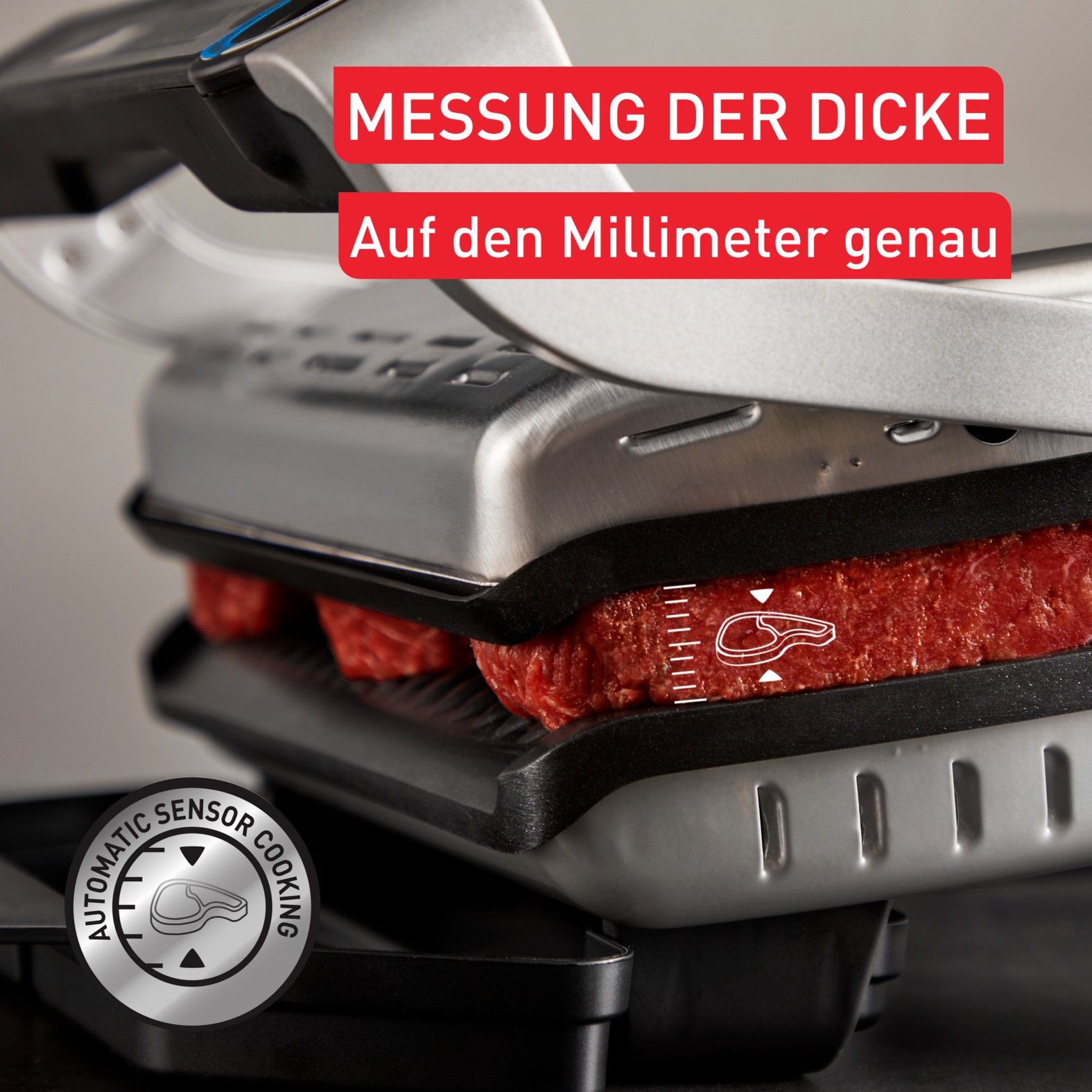 Tefal Kontaktgrill »OptiGrill+, erneuerte Kochstufenanzeige, 6 automatische Programme«, 2000 W, spülmaschinengeeignete Platten, mit Abschaltautomatik, GC717D
