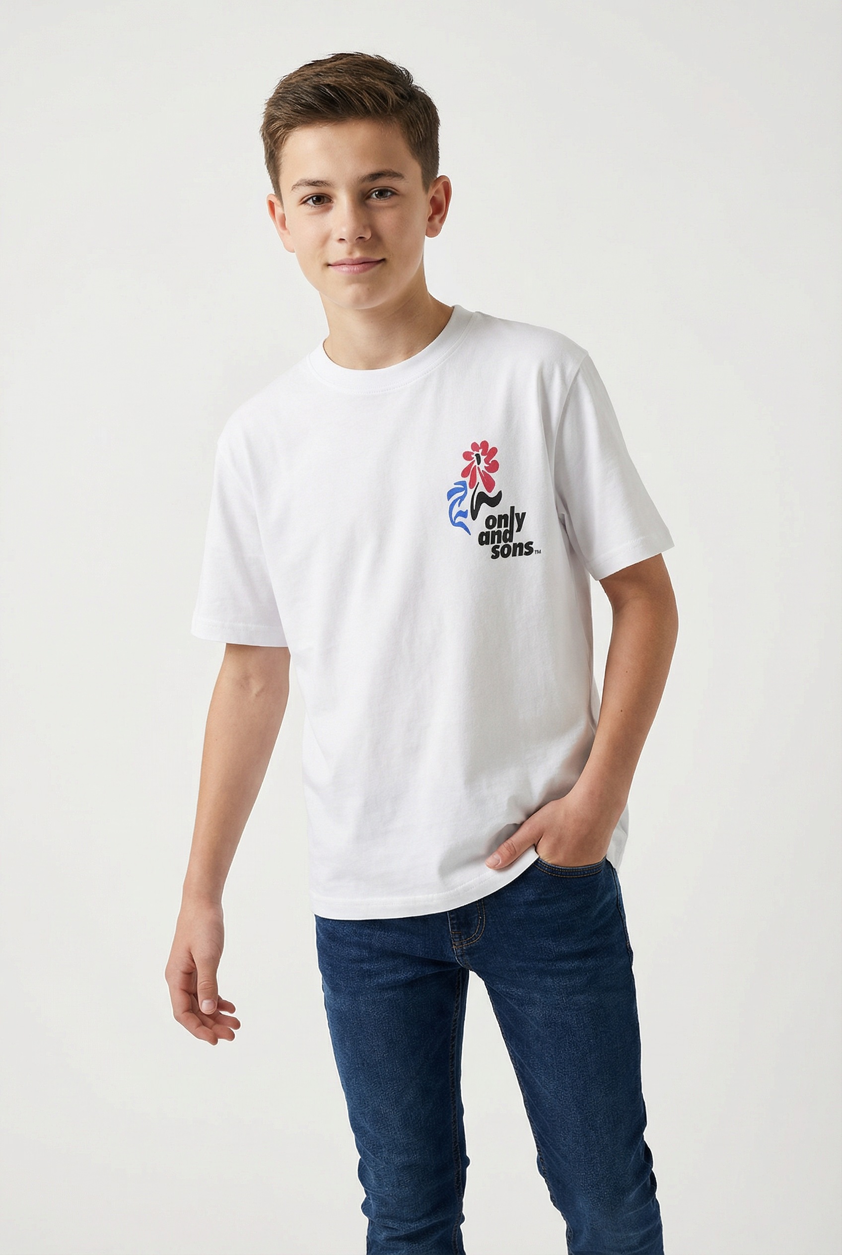 ONLY & SONS junior T-Shirt »OSJFRED LAURENT FLOW.  RLX SS JRS NOOS« Baumwolle, relaxed fit