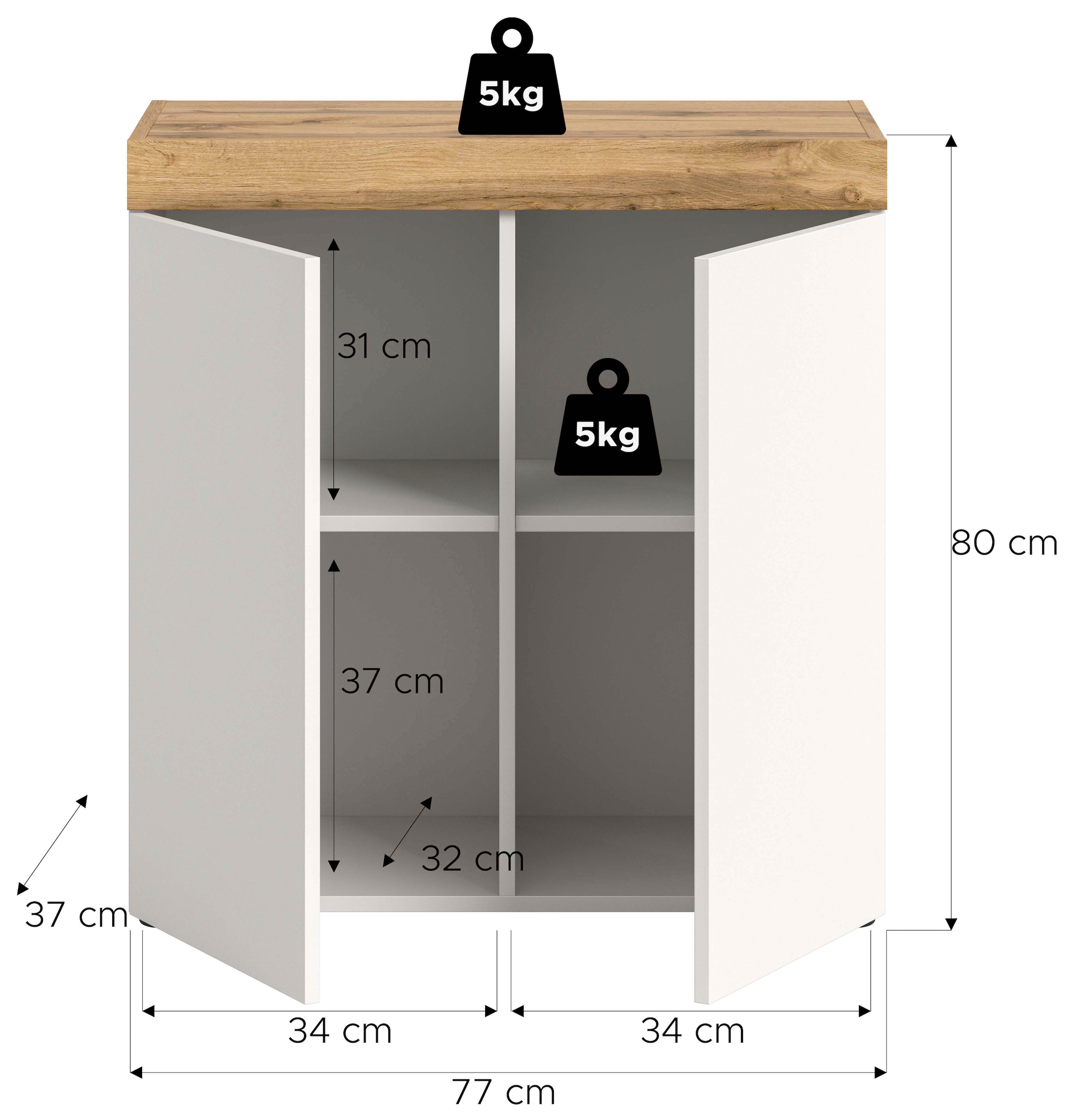 OTTO home Kommode »MAMBO, Breite 77 cm, Höhe 80 cm« 1 Stk. tlg. Kommode, Anrichte, Wohnzimmer, Schlafzimmer
