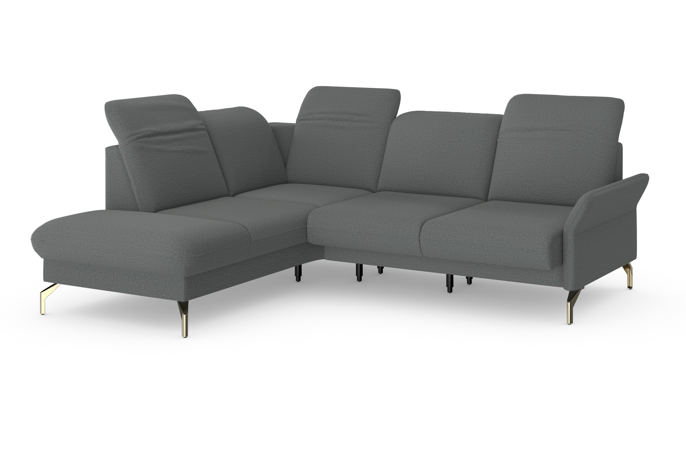 sit&more Ecksofa »Fashion L-Form«, wahlweise mit Kopfteilverstellung, Vorziehsitz, motorisch, Nickelfüße