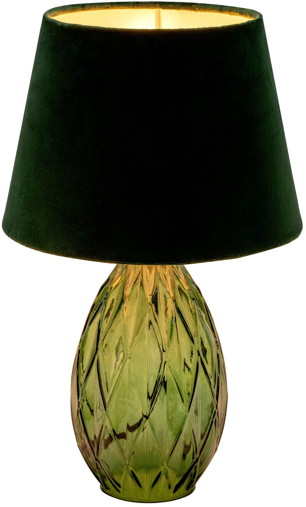 Pauleen Tischleuchte »Crystal Velvet«, E14, 1 St., Grün, Glas, Samt