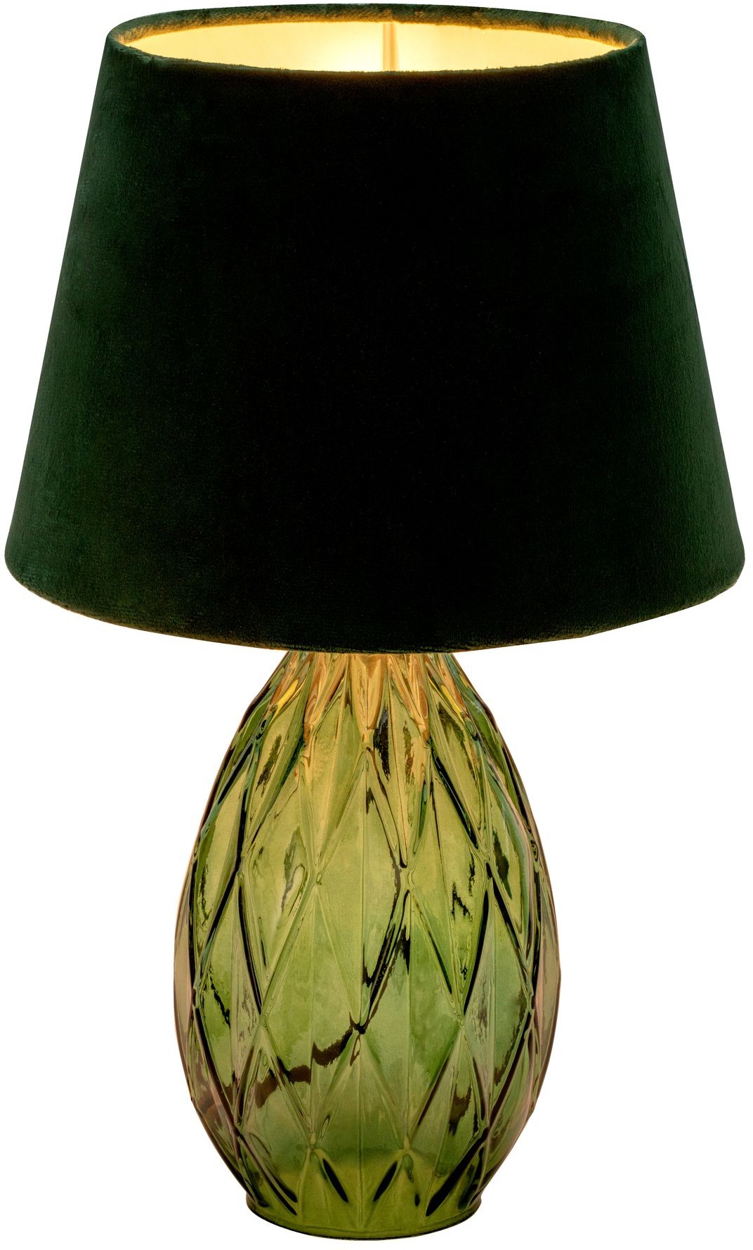 Pauleen Tischleuchte »Crystal Velvet«, E14, 1 St., Grün, Glas, Samt günstig online kaufen