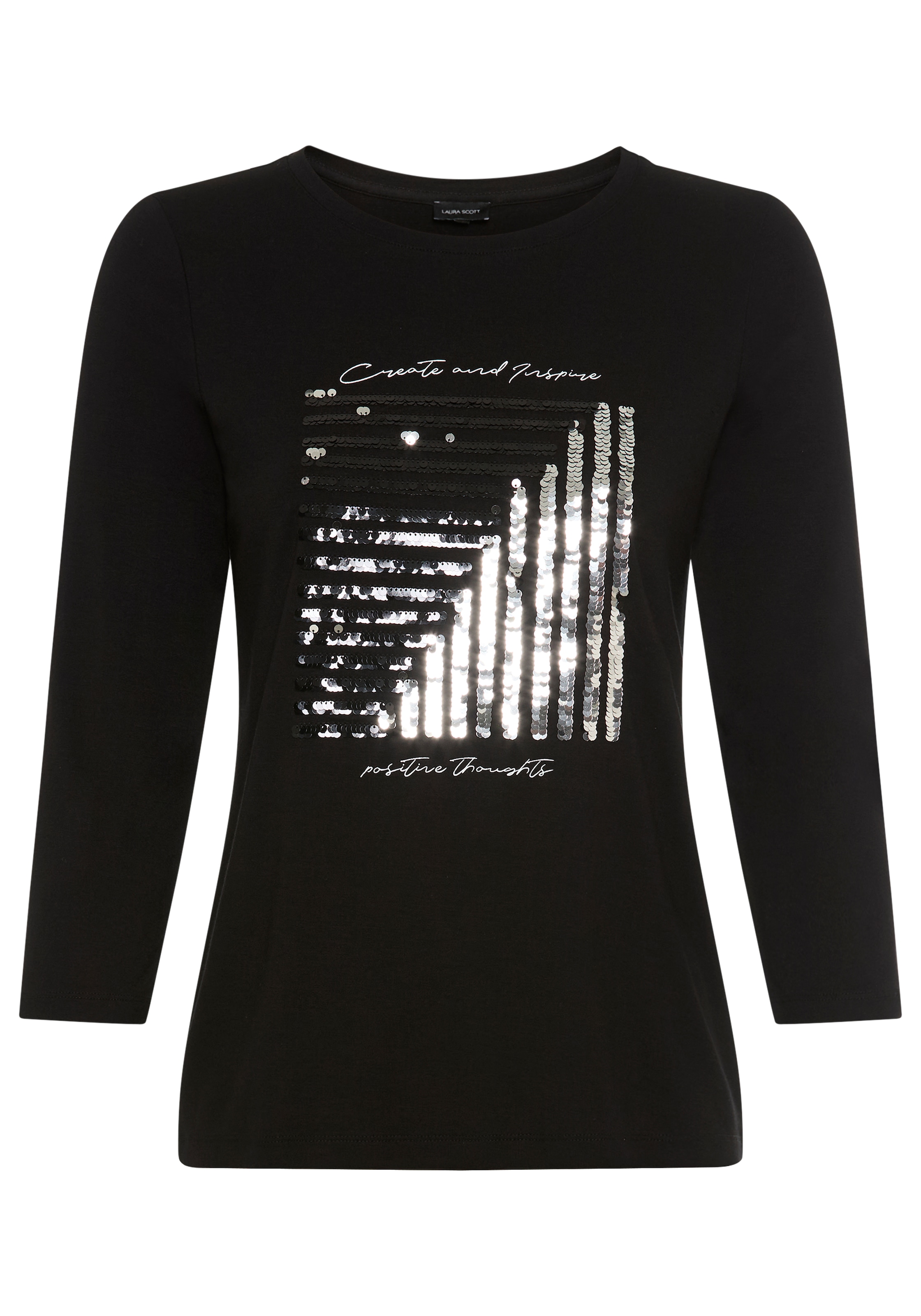 Laura Scott Longsleeve mit Pailletten und Foliendruck - NEUE KOLLEKTION
