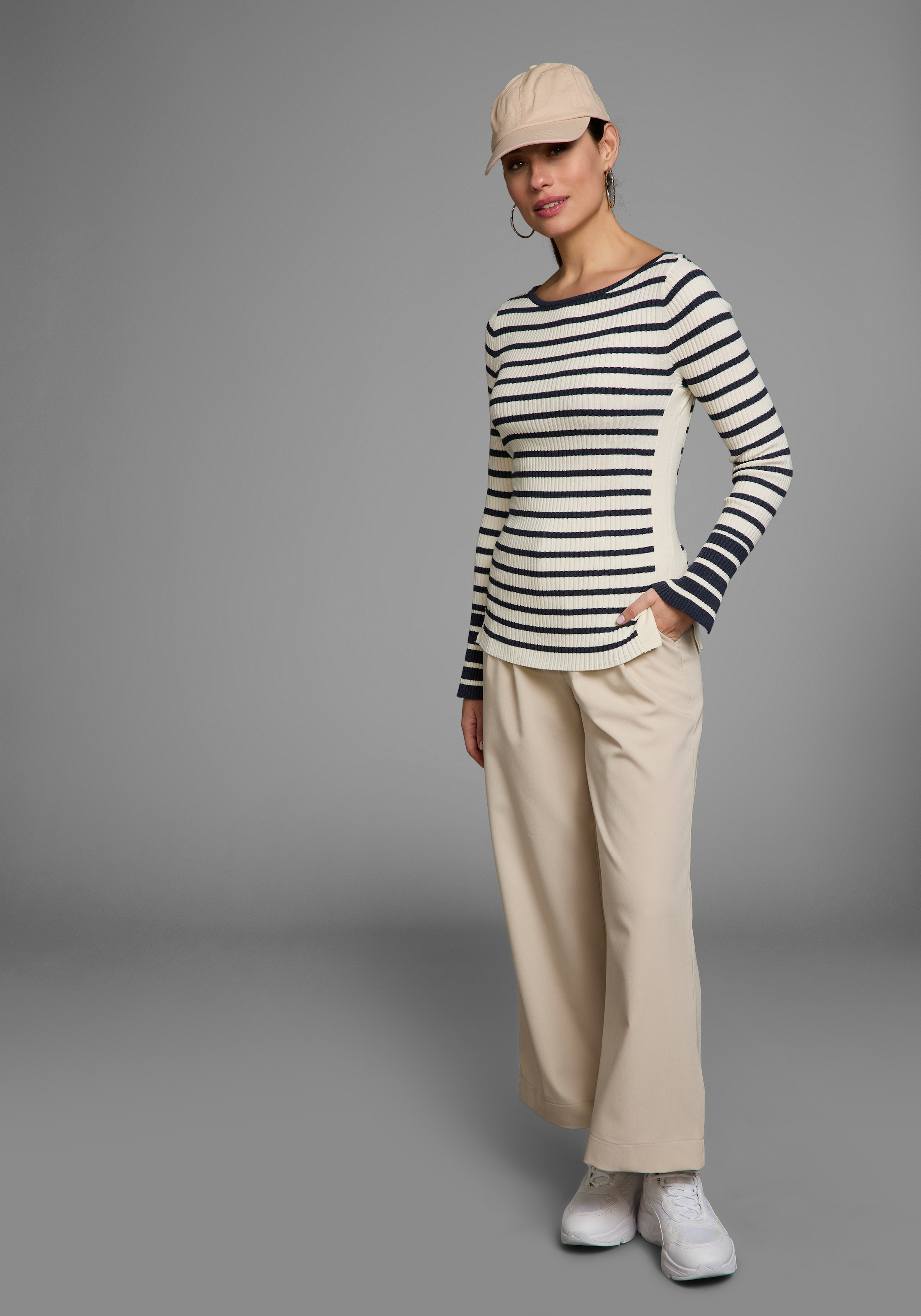 HECHTER PARIS Strickpullover, mit stilvollem Seitenschlitz