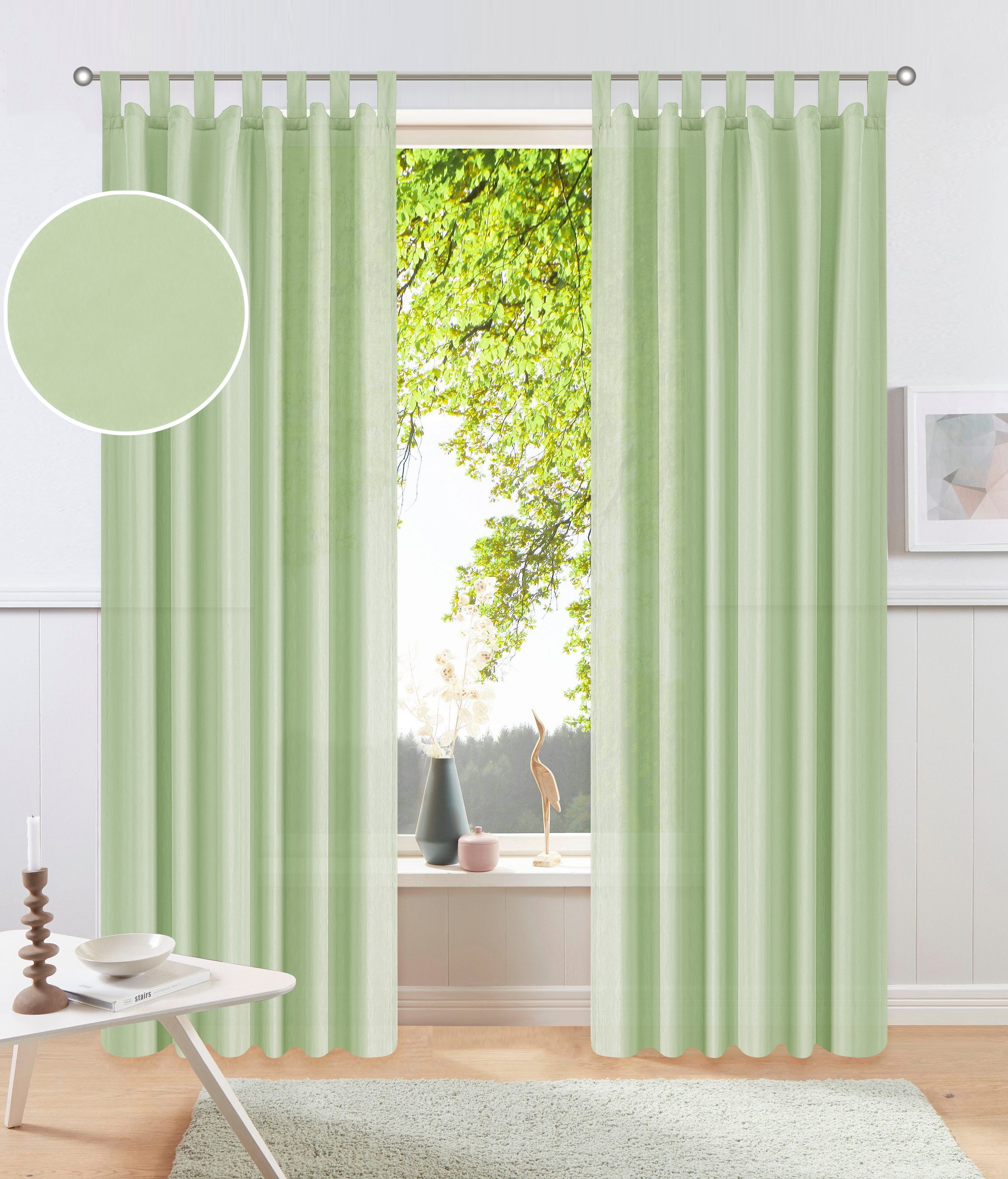 OTTO home Vorhang »Raja mit Schlaufen, 2er Pack, blickdicht, Topseller« Schlaufen 2 Stk. tlg. 2er-Set, Bestseller, einfarbig, modern, pflegeleichte Mikrofaser