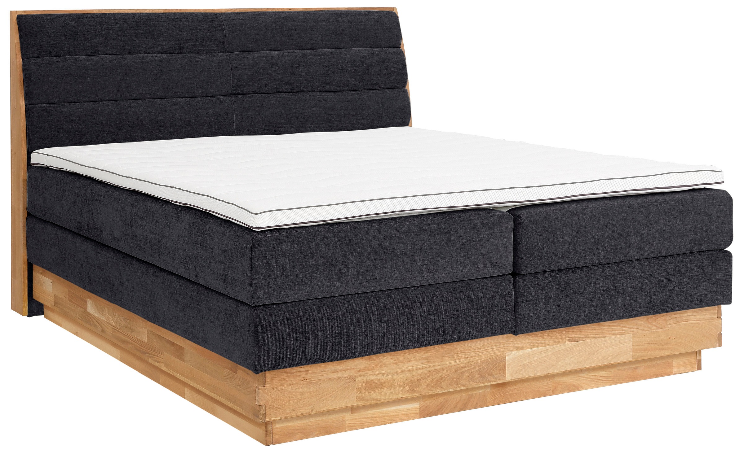 OTTO products Boxspringbett »Jenna«, ohne LED-Beleuchtung, mit zertifizierten, recycelten Bezugsstoffen