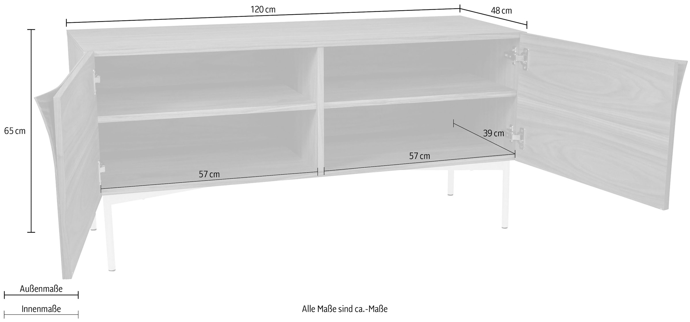 Woodman Sideboard, Kommode mit Holzfurnier aus Nussbaum