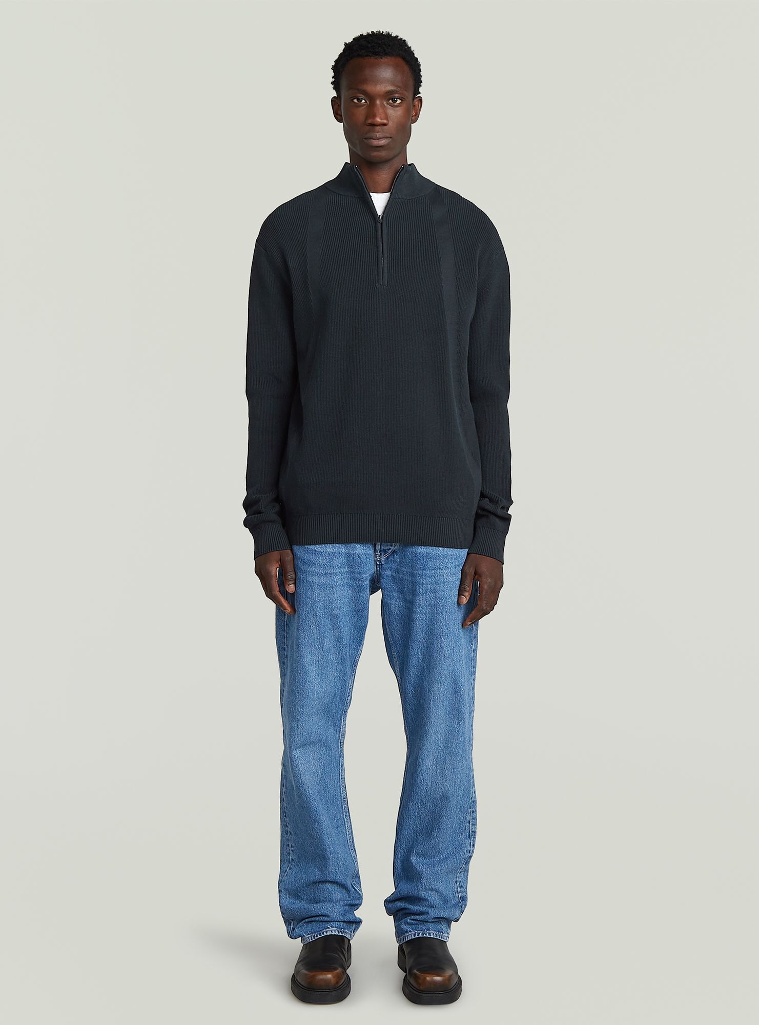 G-STAR Longpullover »Structured Half Zip Knit«