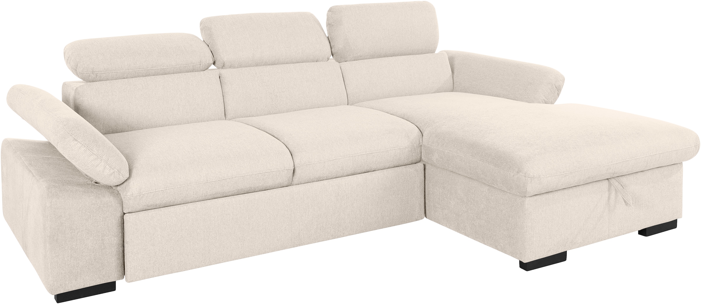 COTTA Ecksofa »Lola L-Form«, (Set, mit Hocker), mit Hocker & Kopfteilfunktion, wahlw. Bett- und Armteilfunktion