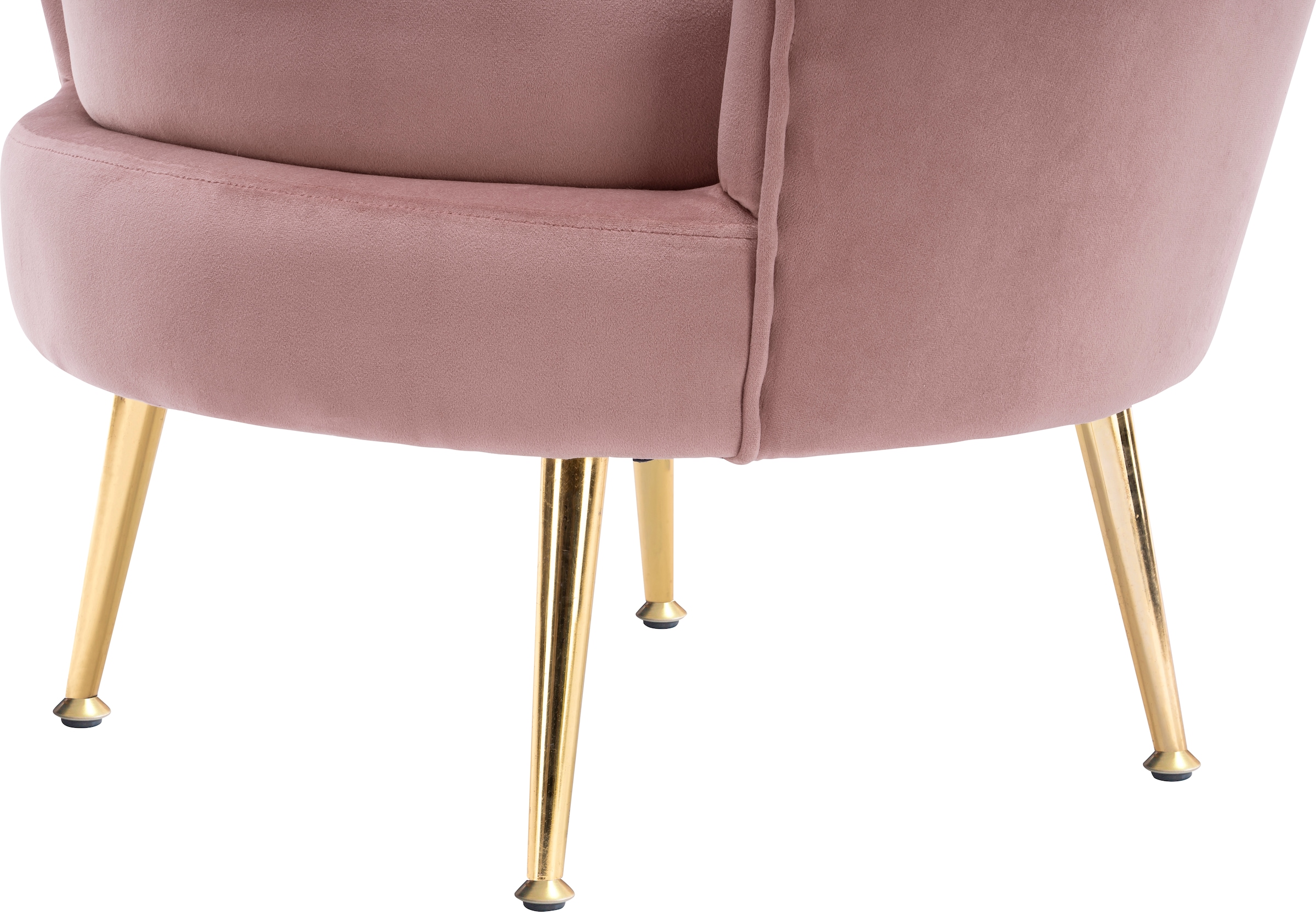 Kayoom Sessel »Sofa Barbara 125, hochwertiger Velvet-Stoff mit samtweicher Haptik«, (1 St.), Angesagtes 1-Sitzer-Sofa, Mini Sofa, Möbelfüße höhenverstellbar
