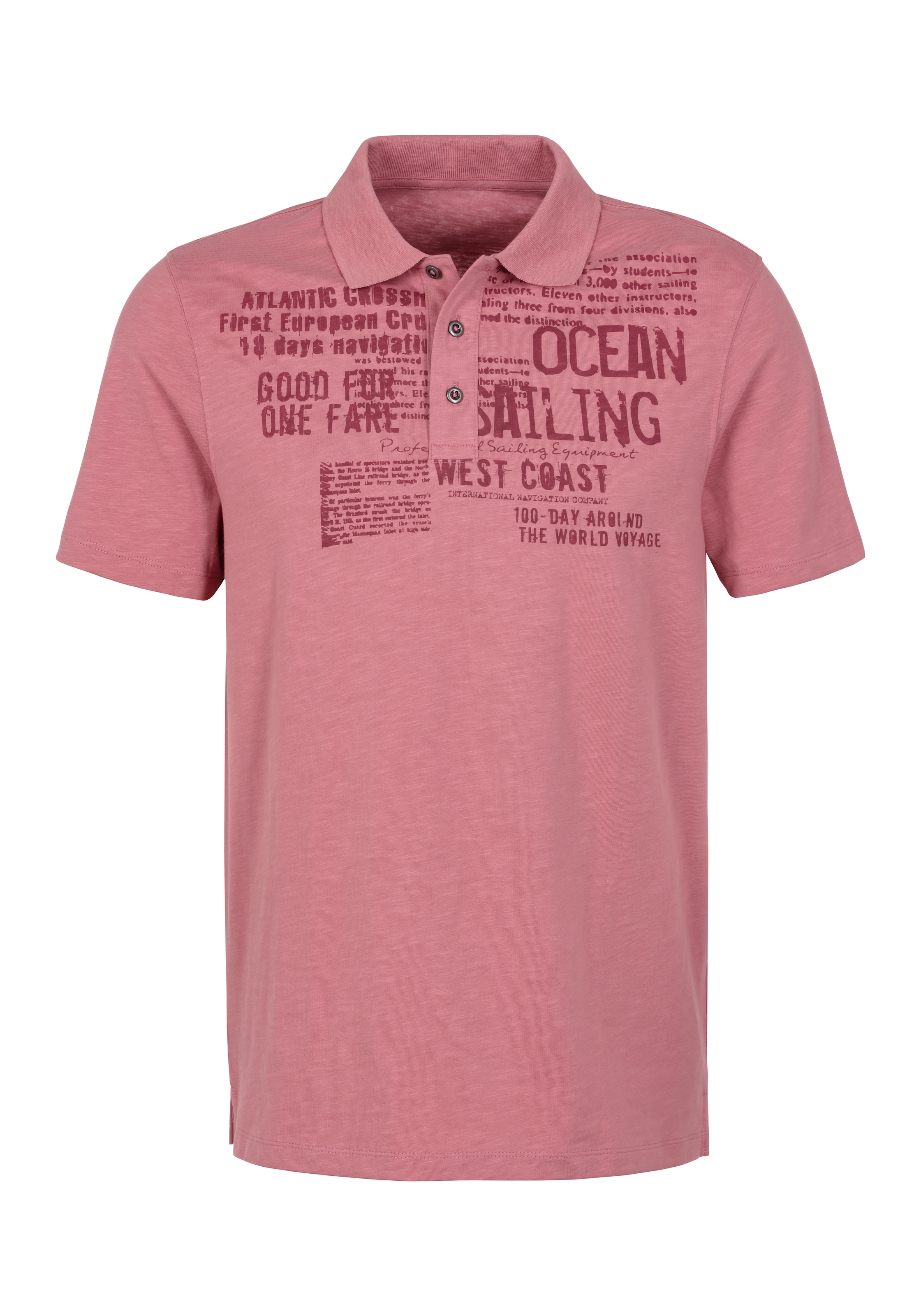 John Devin Poloshirt »mit Print«, Regular-Fit, aus Slub-Qualität, mit Print