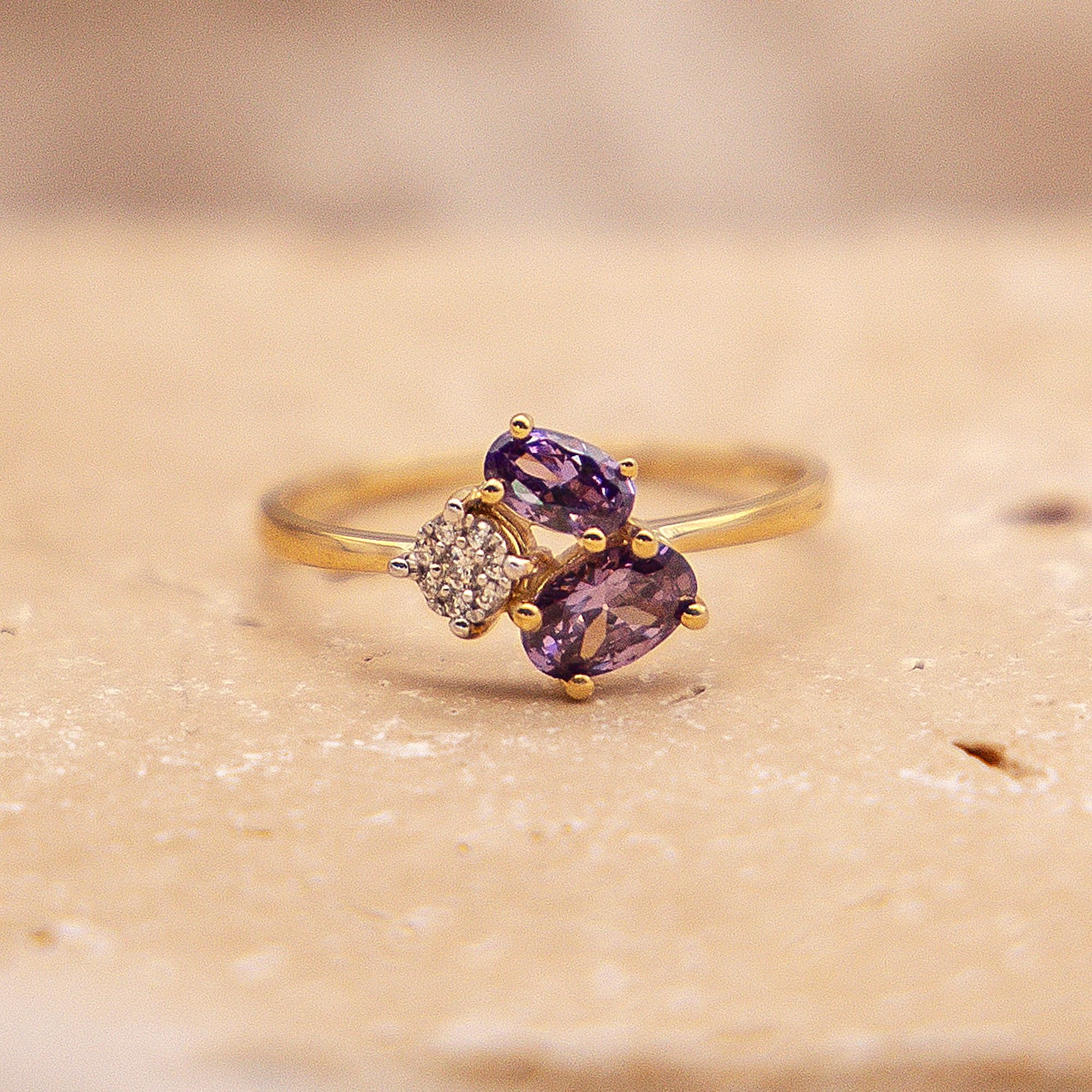 Fascination by Ellen K. Fingerring »Gold 375 mit echtem Amethyst + Zirkonia«