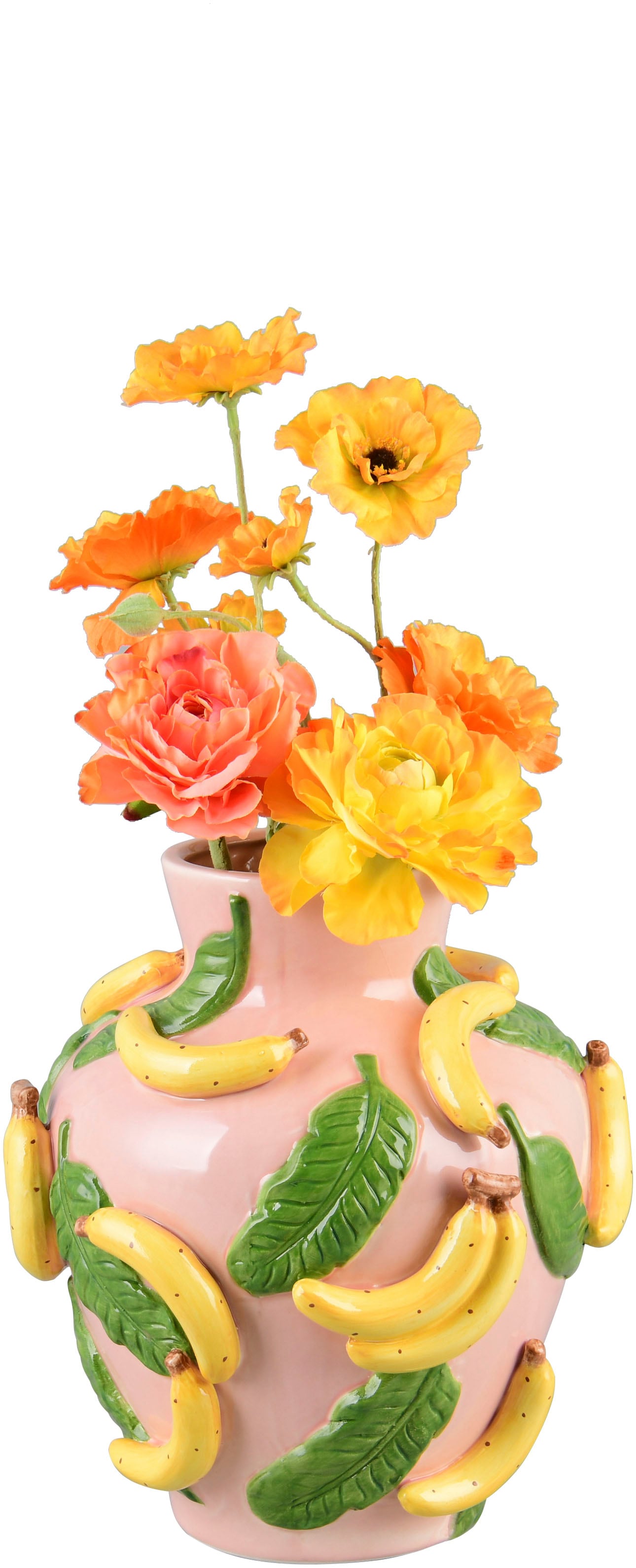 MIRRORS AND MORE Dekovase »BANA« Bunte Dekovase mit Bananen günstig online kaufen