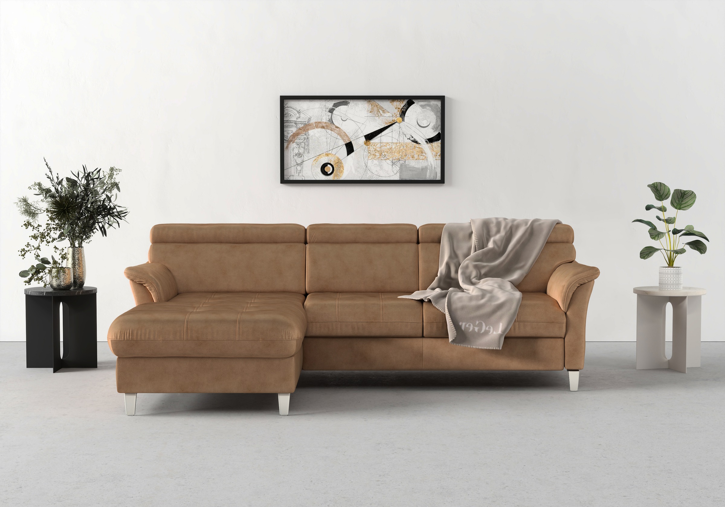 sit&more Ecksofa »Marano L-Form«, inklusive Kopfteilverstellung, wahlweise mit Bettfunktion, Bettkasten