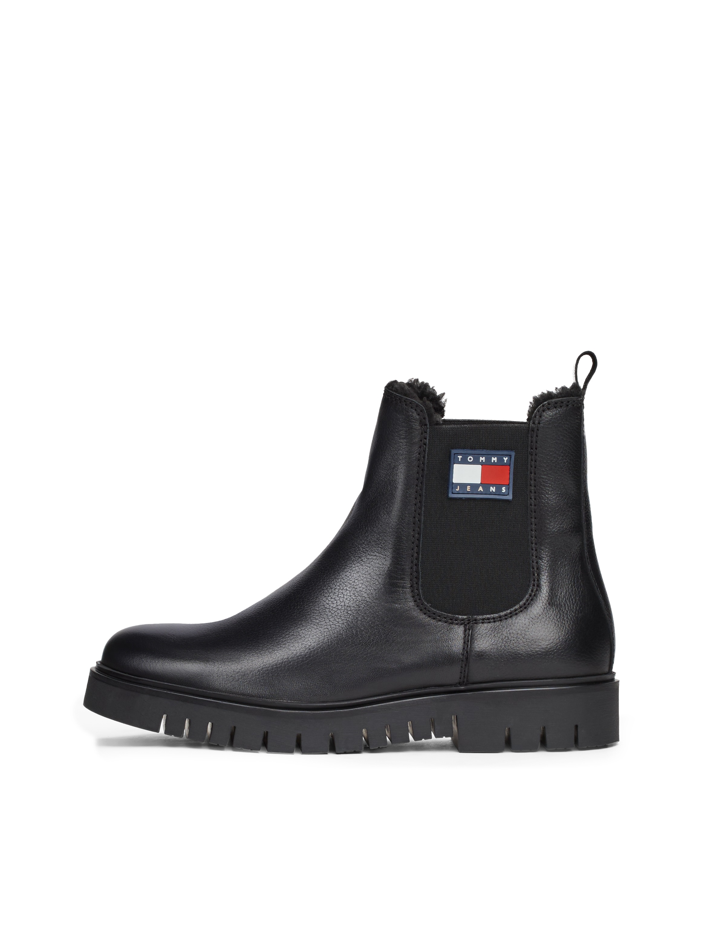Tommy Jeans Winterboots »TJW CHELSEA BOOT WL«, Blockabsatz, Plateau, Chelseaboots, Schlupfschuh mit seitlichem Logo