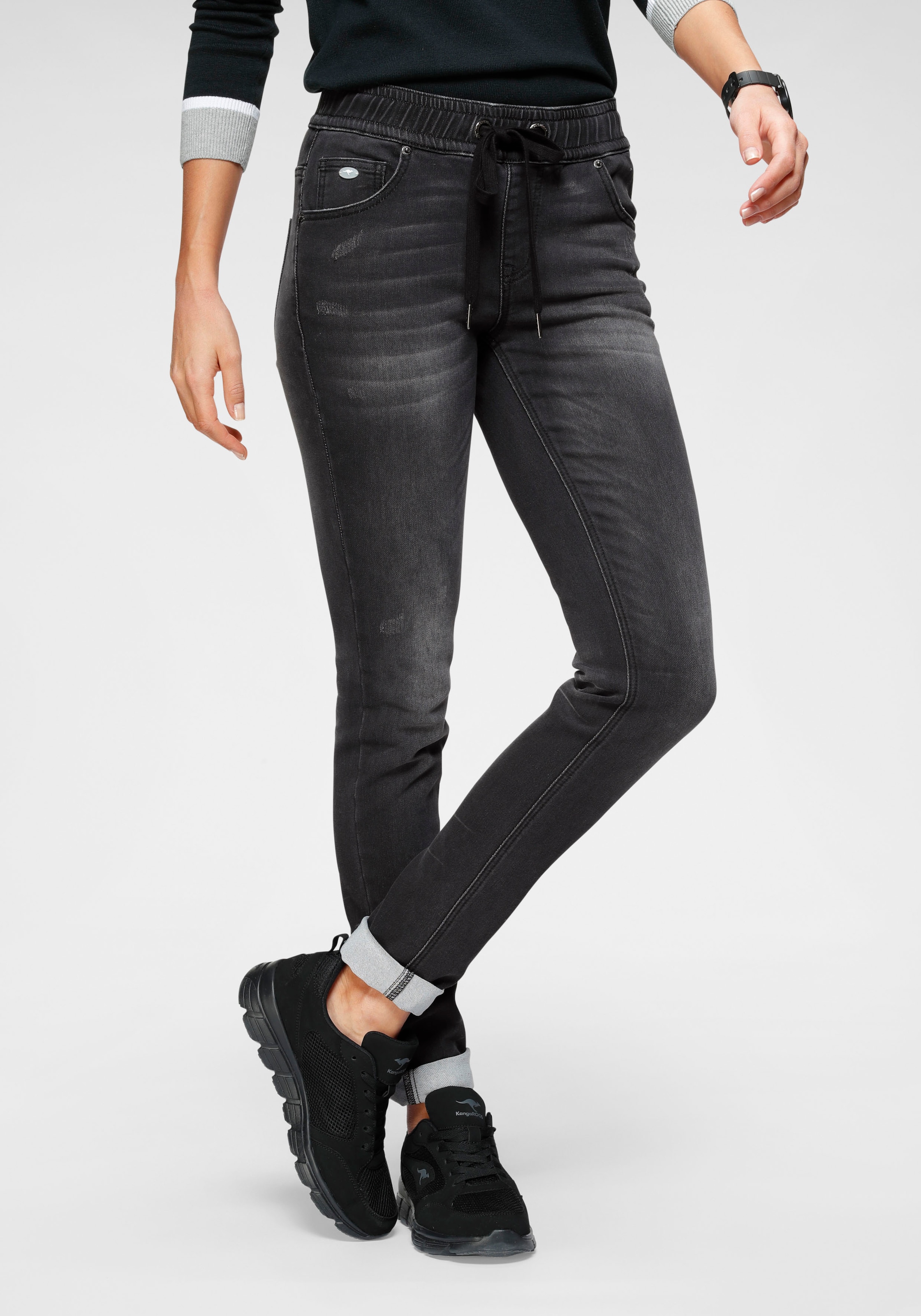 Online-Shop elastischem mit Bündchen Pants, Denim-Optik in im Jogg kaufen KangaROOS