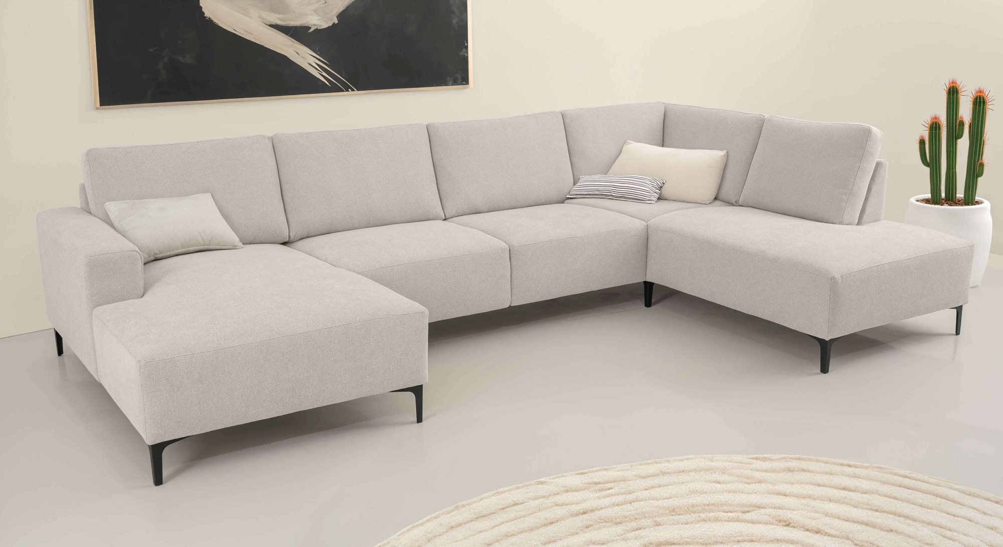 Home affaire Wohnlandschaft »Tournon U-Form, XXL Sofa, Breite 333 cm, Webst günstig online kaufen