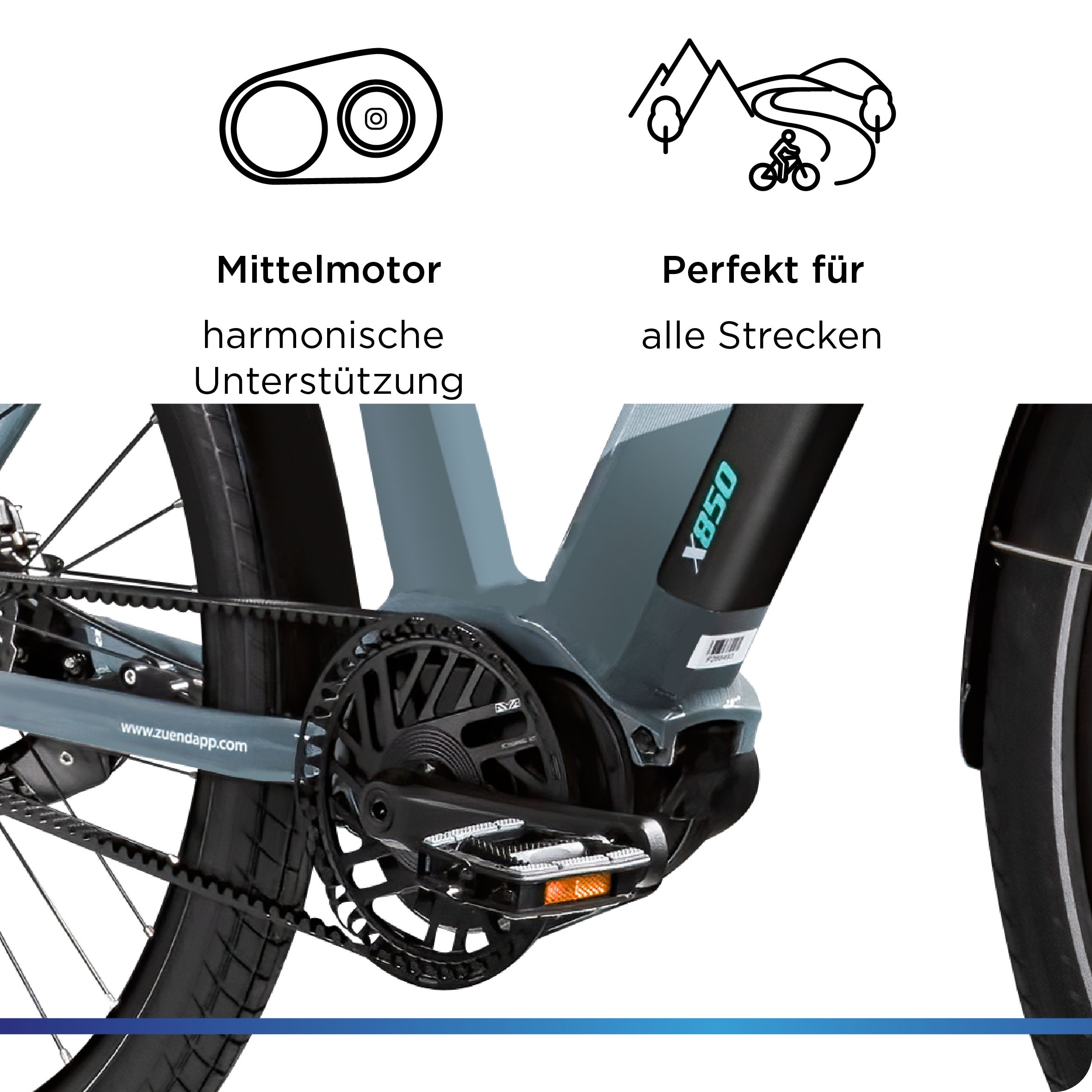 Zündapp E-Bike »X850«, 7 Gang, Mittelmotor 250 W