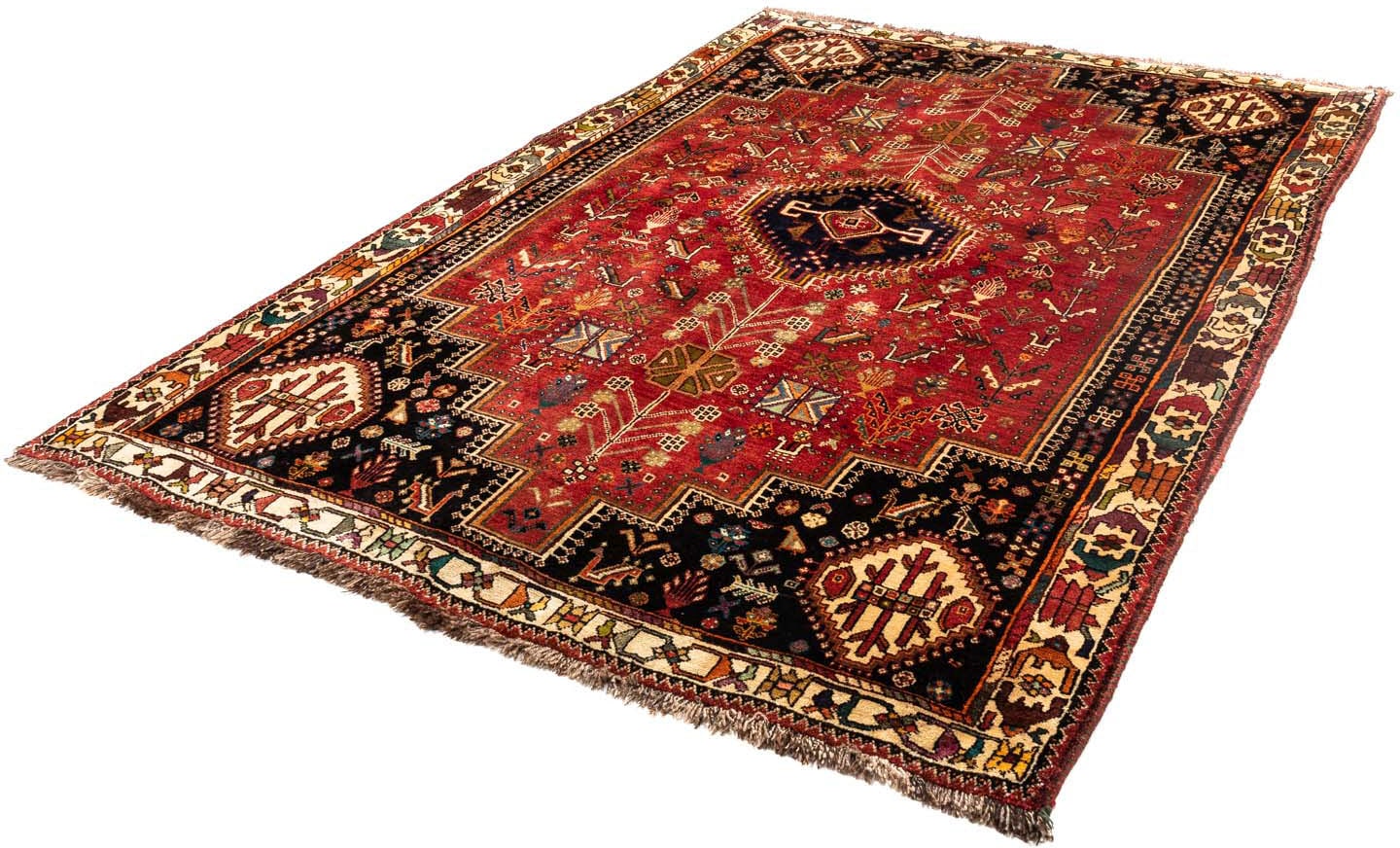 morgenland Wollteppich »Shiraz Medaillon 270 x 184 cm«, rechteckig, 1 mm Hö günstig online kaufen