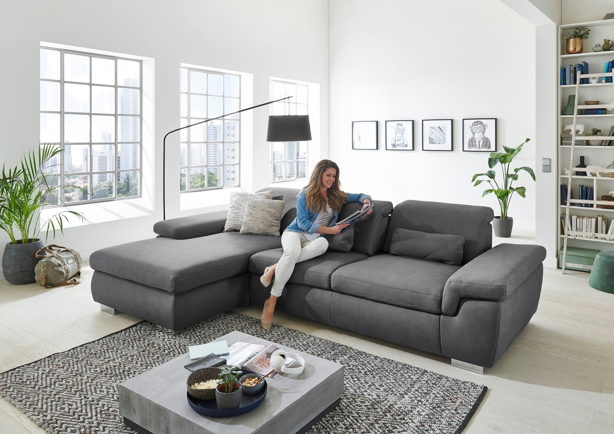 Die PlanBar Ecksofa »MP-IN17041 L-Form«, mit Sitztiefenverstellung, optiona günstig online kaufen