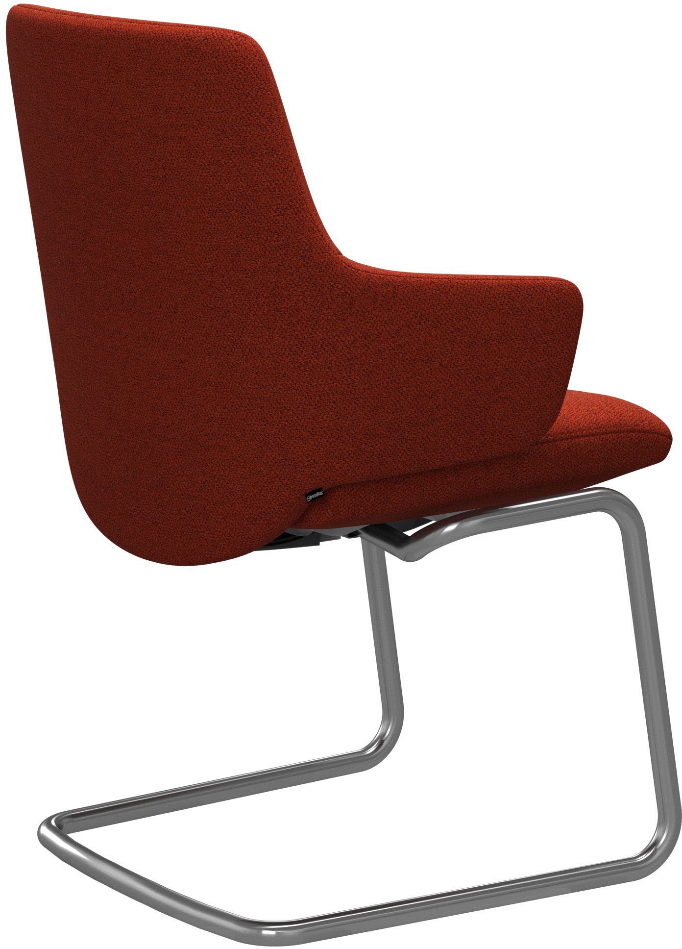 Stressless® Polsterstuhl »Laurel«, ROHLEDER Stoff Q2 FARON, Low Back mit Armlehne, Größe L, mit Beinen aus Stahl in Chrom glänzend