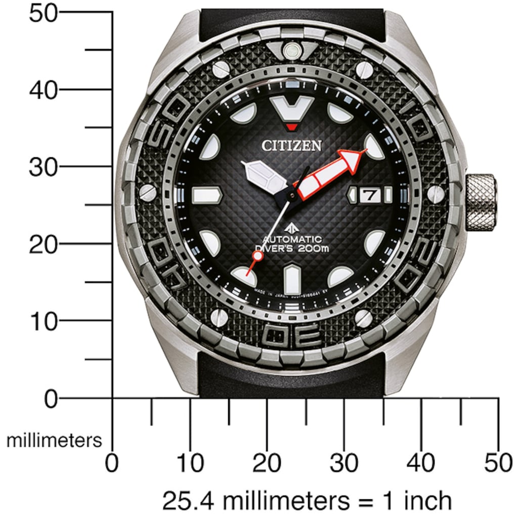 Citizen Automatikuhr »NB6004-08E«, (Set, 2 tlg., mit zusätzlichem Verlängerungsband in schwarz), Armbanduhr, Herrenuhr