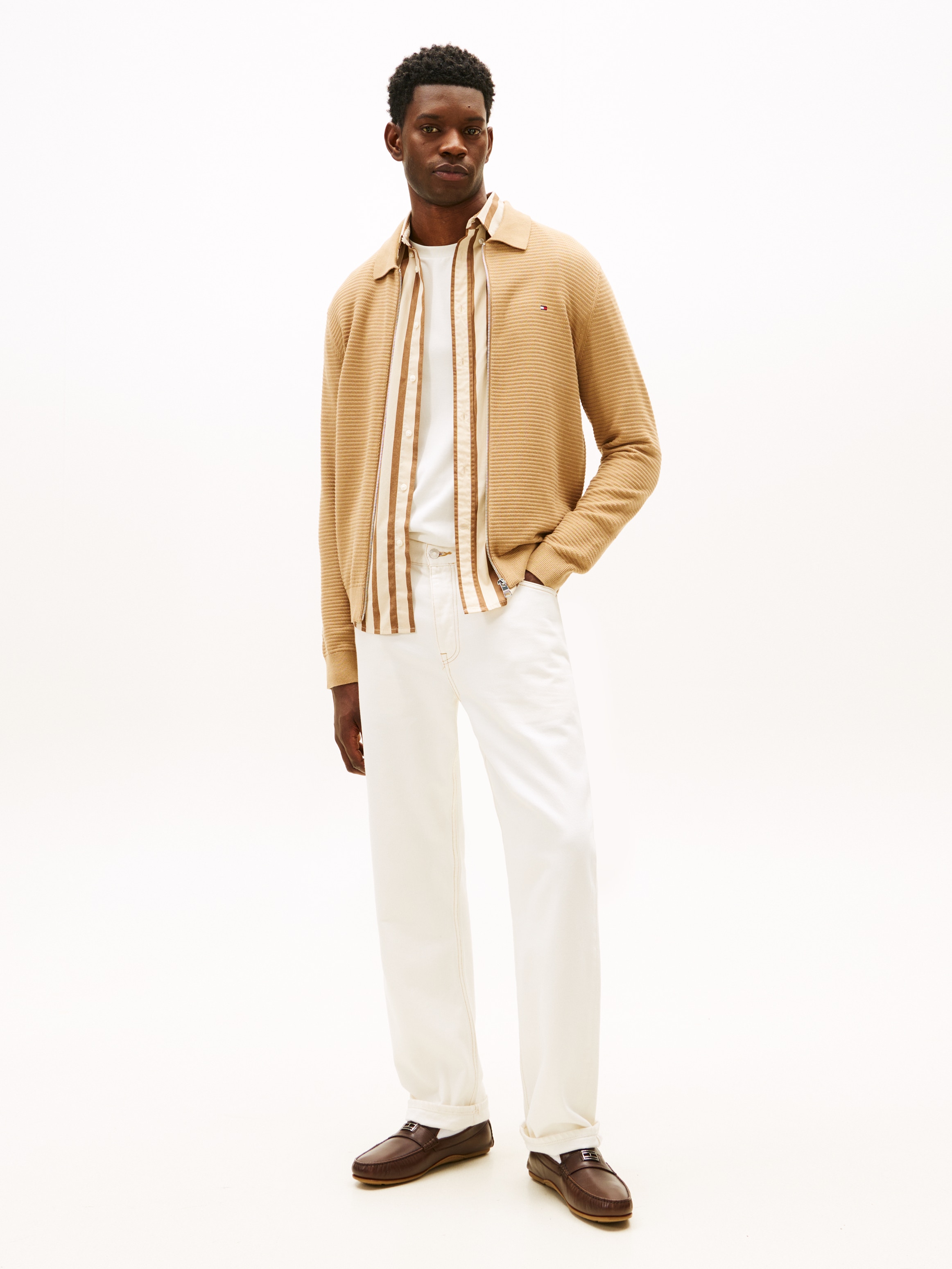 Tommy Hilfiger Cardigan »SEASONAL STRUCTURE« strukturiert, mit Polokragen, regular fit