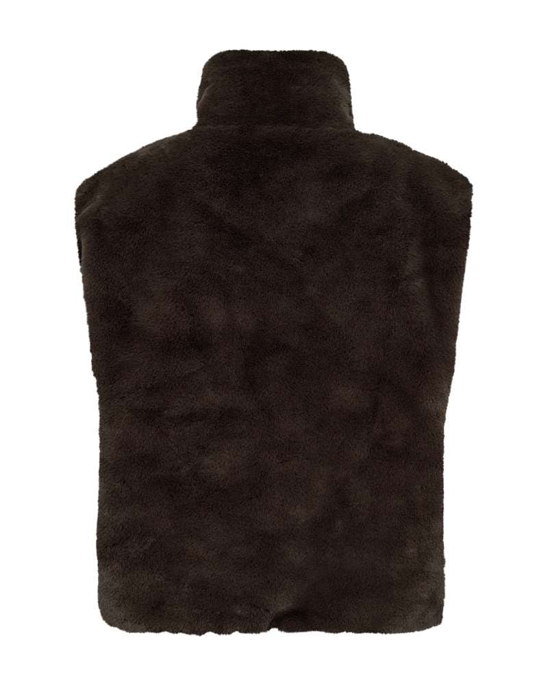FREEQUENT Fellimitatjacke »FQFONY-WAISTCOAT« ohne Kapuze Teddyweste mit Reißverschluss