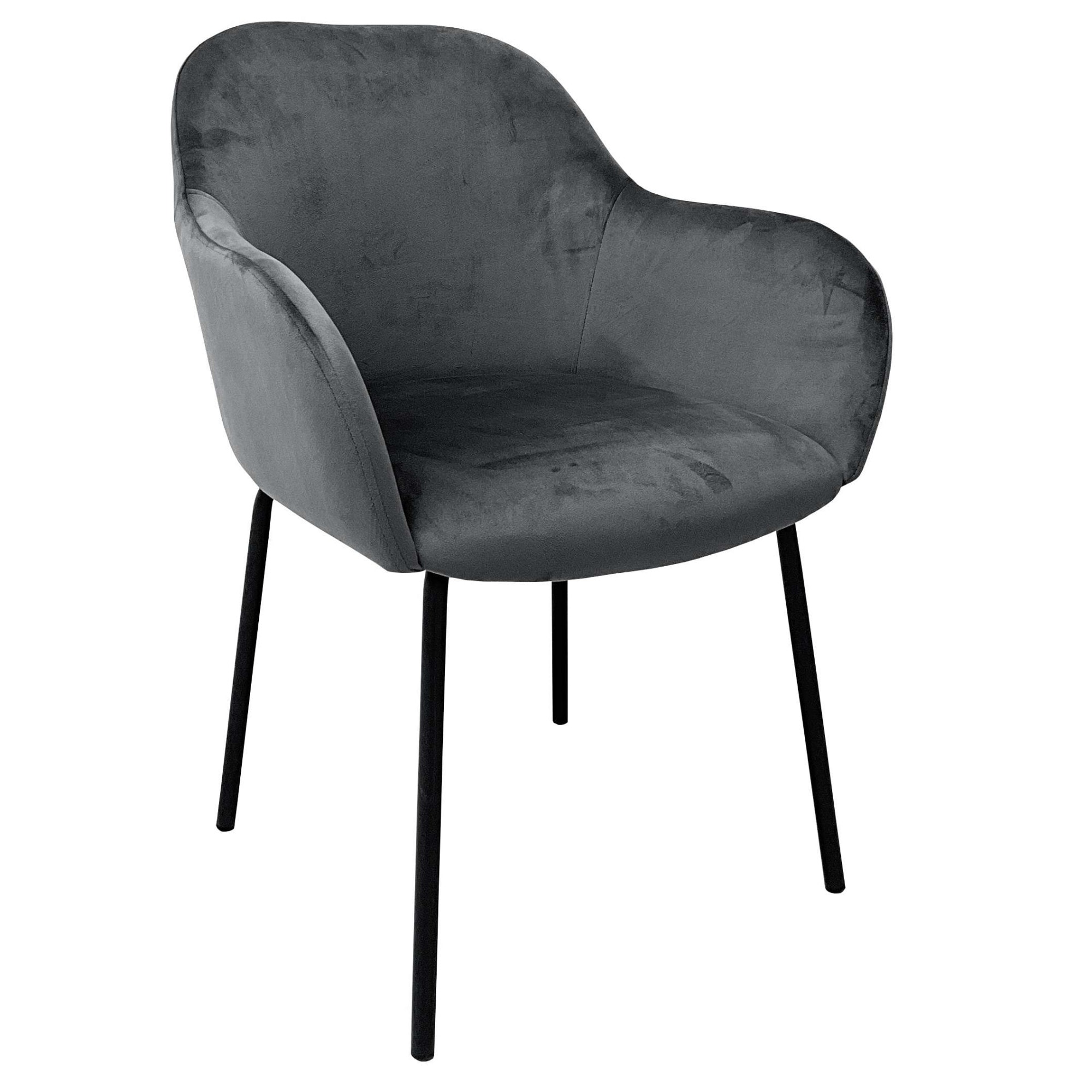 OTTO home Esszimmerstuhl »Dannika« (Set) 2 Stk.pflegeleichter Veloursstoff, schwarze Metallbeine, Sitzbreite 41 cm