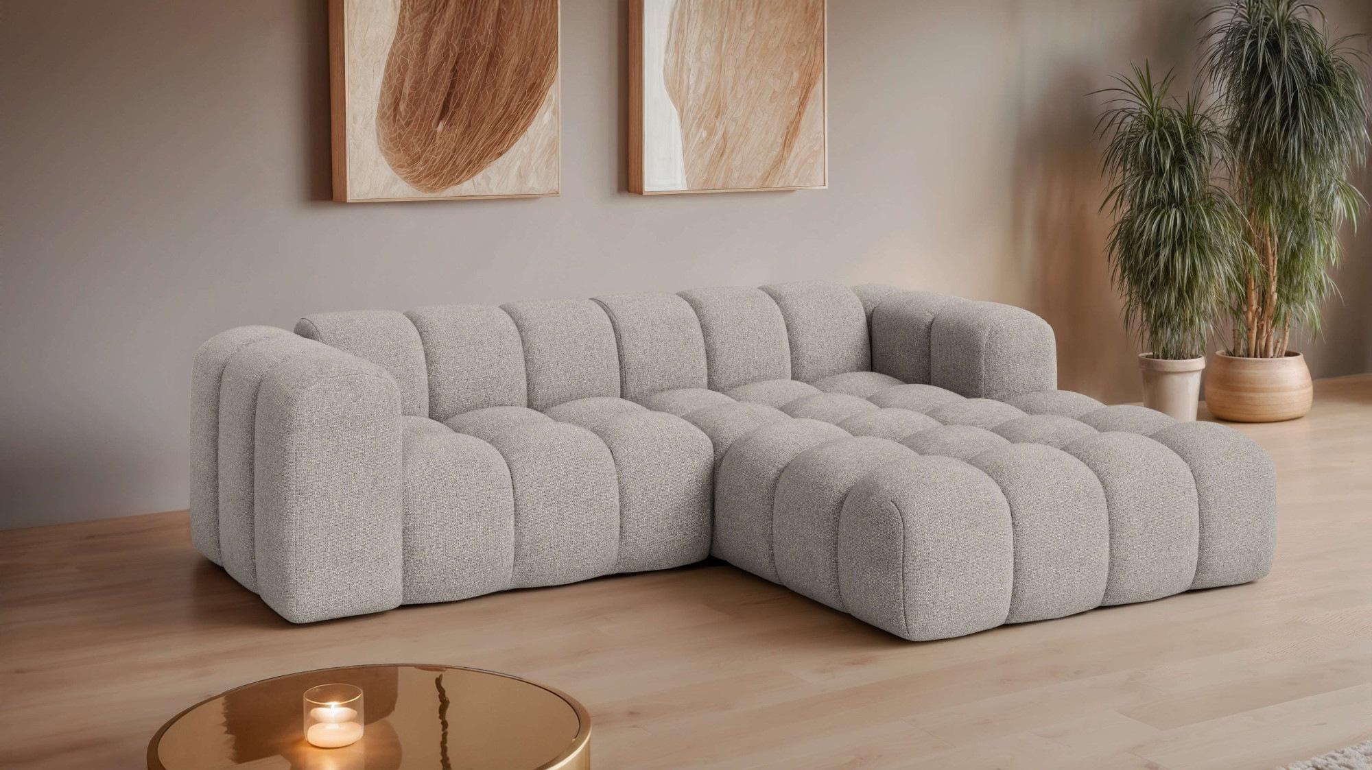 OTTO home Ecksofa »KALLIE Design-Sofa mit Wellenunterfederung, Bubble-Optik günstig online kaufen