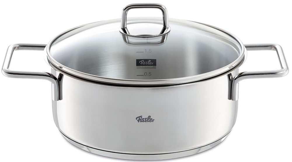 Fissler Topf-Set »LumiTherm« Set, 3 Kochtöpfe, 1 Bratentopf, 1 Stielkasserolle, 9 tlg. Edelstahl 18/10