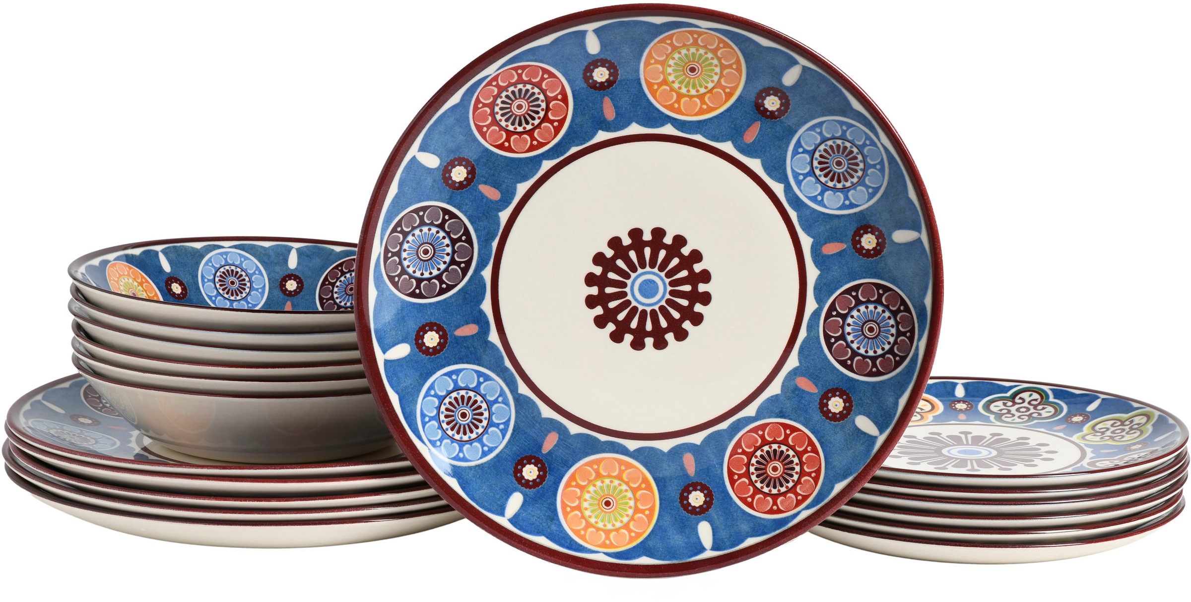 CreaTable Teller-Set »Sumaya, Tellerset 18-tlg« Mandala Motive günstig online kaufen