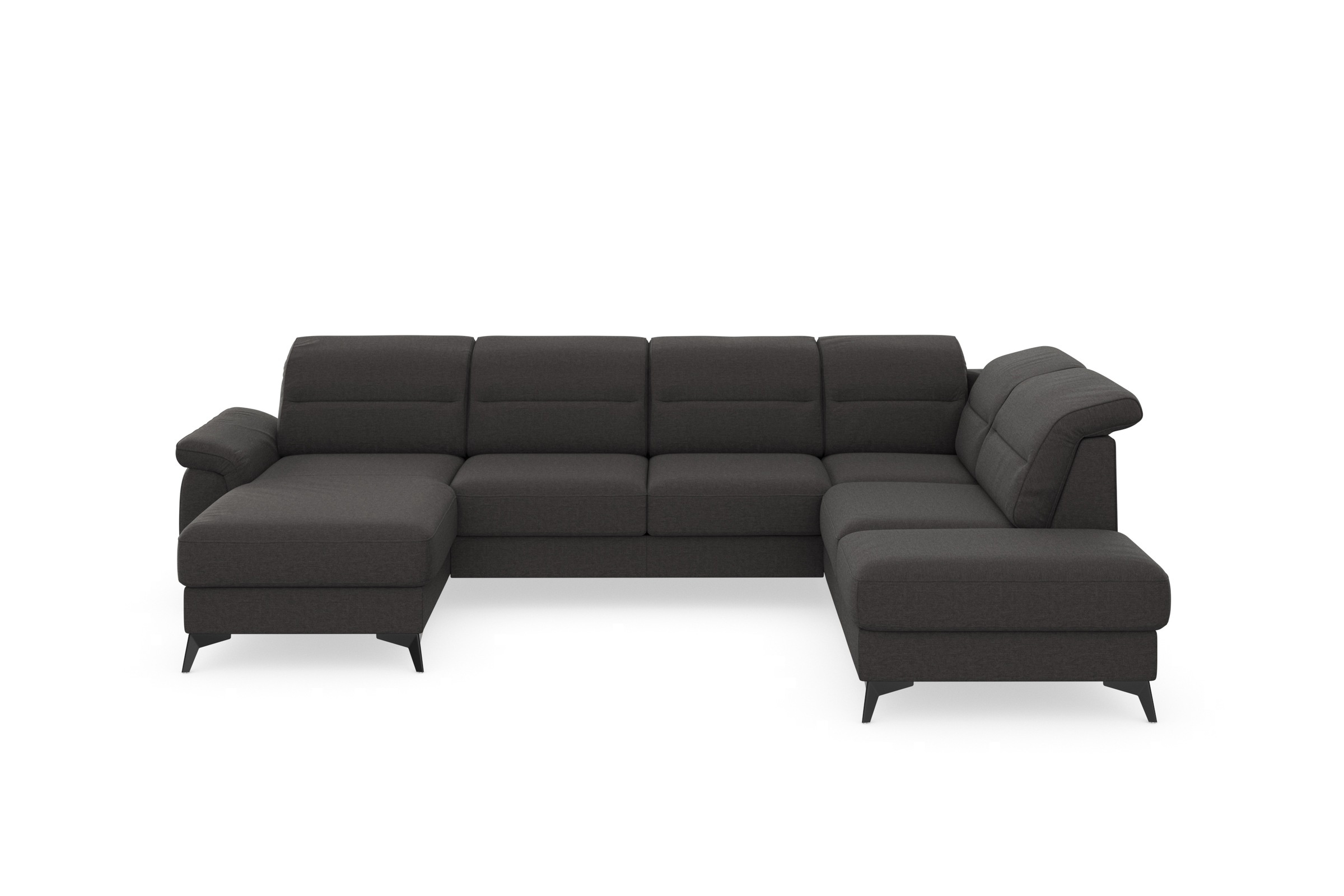 sit&more Wohnlandschaft »Sinatra U-Form«, optional mit Kopfteilverstellung und Armteilfunktion, Metallfüße