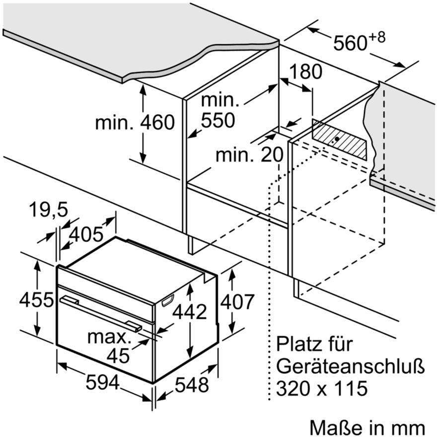 Direct, 8, BOSCH softClose Teleskopauszug nachrüstbar, ecoClean mit bestellen Dampfbackofen online »CSG636BS3«, mit