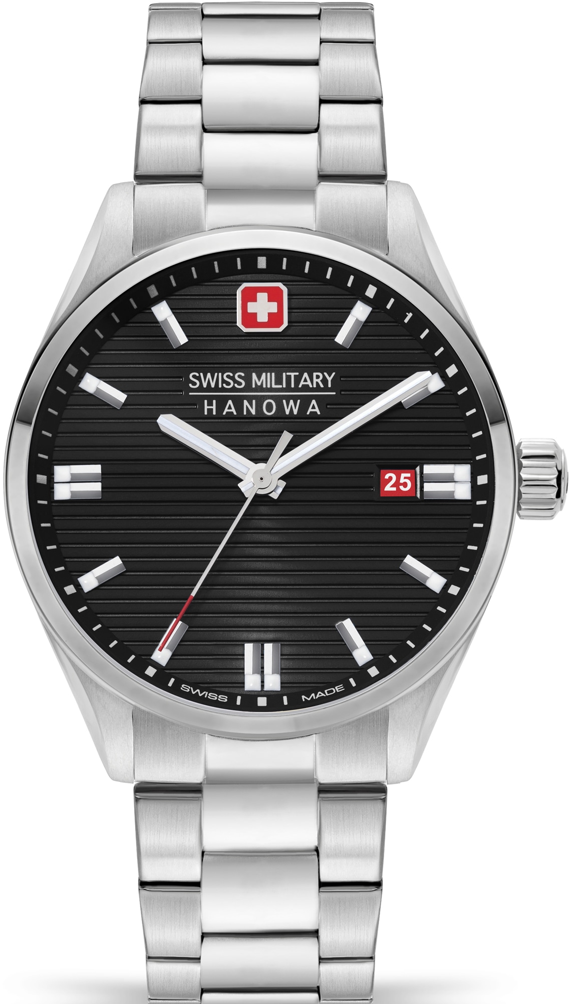 Swiss Military Hanowa Schweizer Uhr »ROADRUNNER, SMWGH2200101«, Quarzuhr, Armbanduhr, Herrenuhr, Swiss Made, Datum, Saphirglas, analog