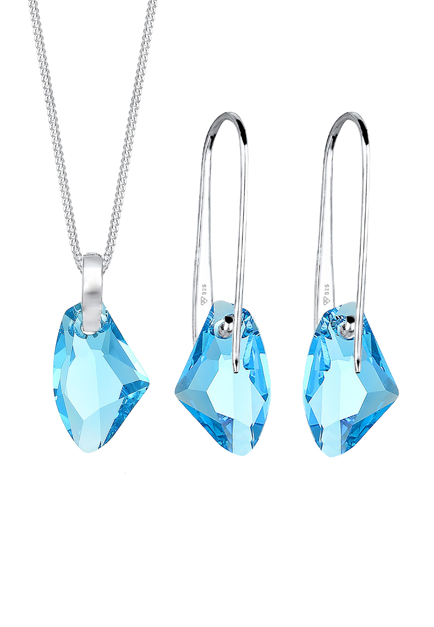 Elli Schmuckset »Glas Kristall Hellblau 925 Sterling Silber«