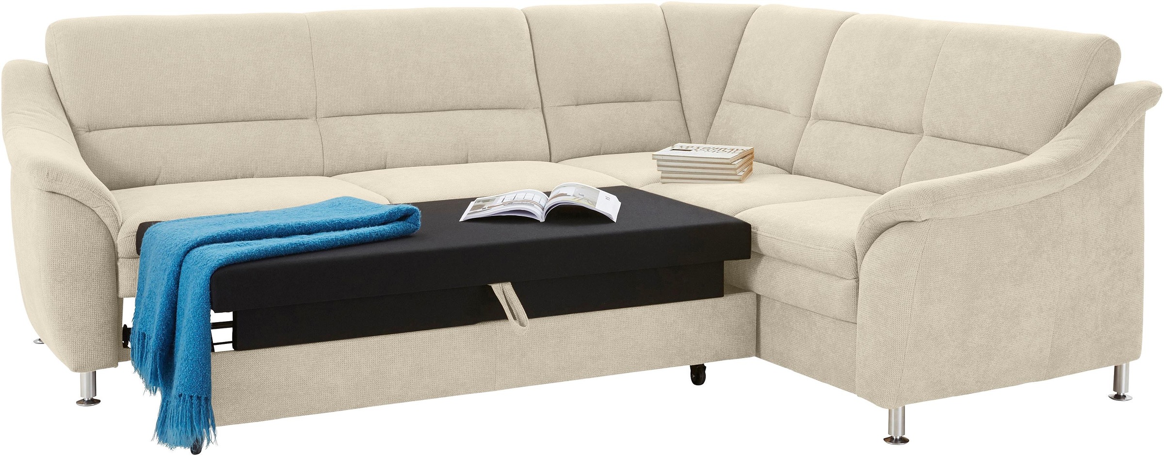 sit&more Ecksofa »Cardoso L-Form«, mit Federkern, wahlweise mit Bettfunktion und Schubkasten