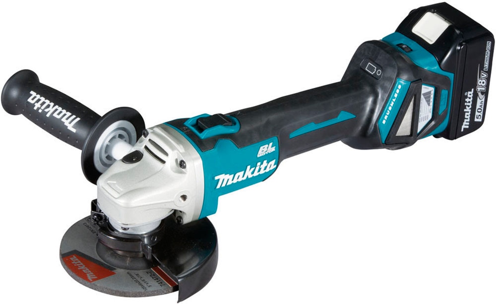 Makita Akku-Winkelschleifer »DGA511RTJ«, (Set), inkl. Akku, Ladegerät, Aufbewahrungskoffer und weiterem Zubehör