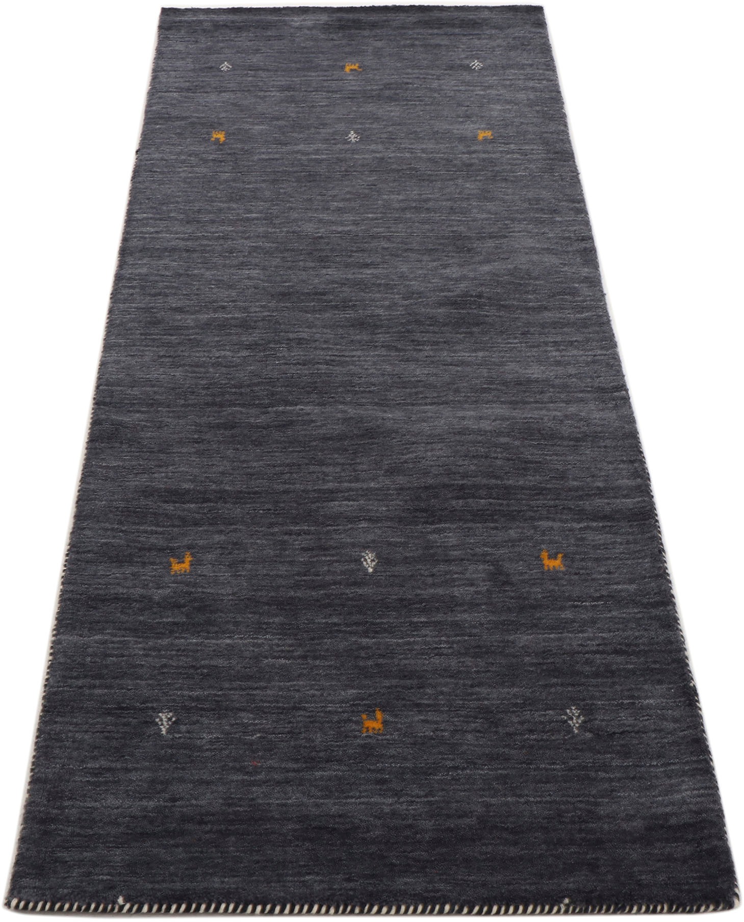 carpetfine Wollteppich »Gabbeh Uni«, rechteckig, 15 mm Höhe, reine Wolle, h günstig online kaufen