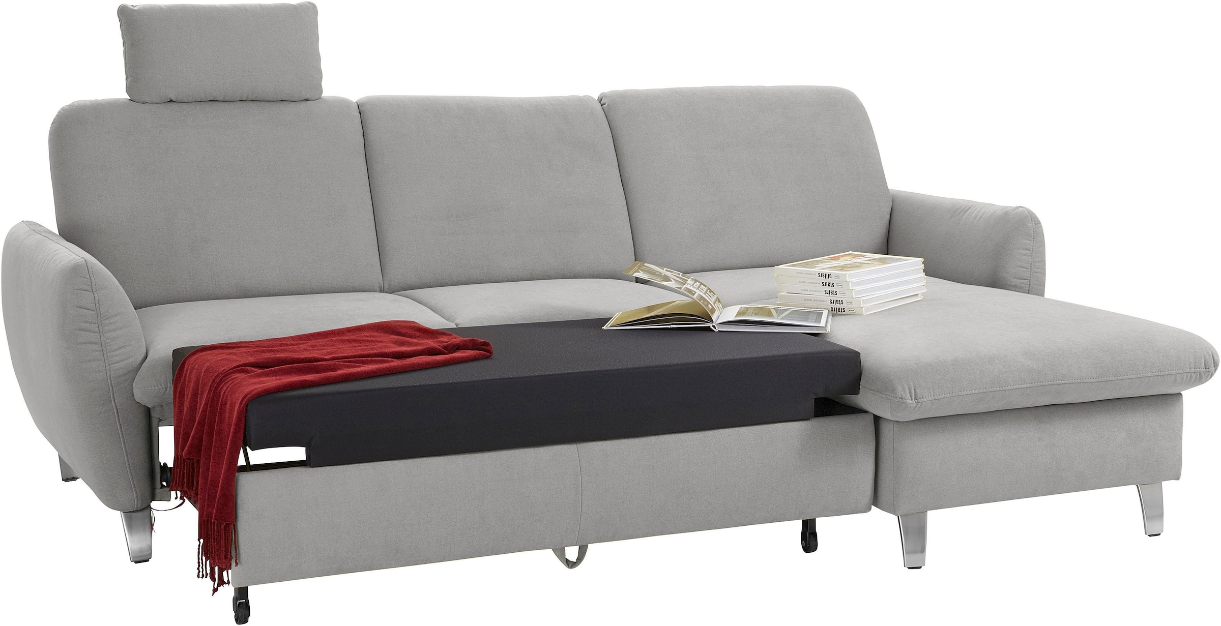 sit&more Ecksofa »Daytona L-Form«, mit Federkern, einer Kopfstütze und wahlweise mit Bettfunktion