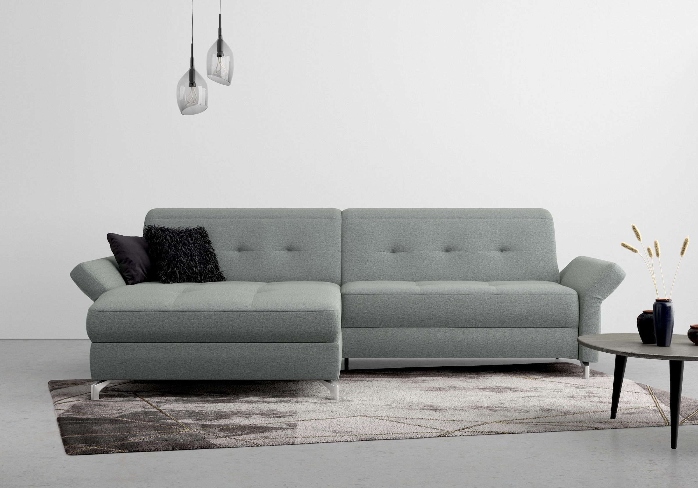 Home affaire Ecksofa »Maredo L-Form« Federkern, wahlweise auch mit Kopfteil günstig online kaufen